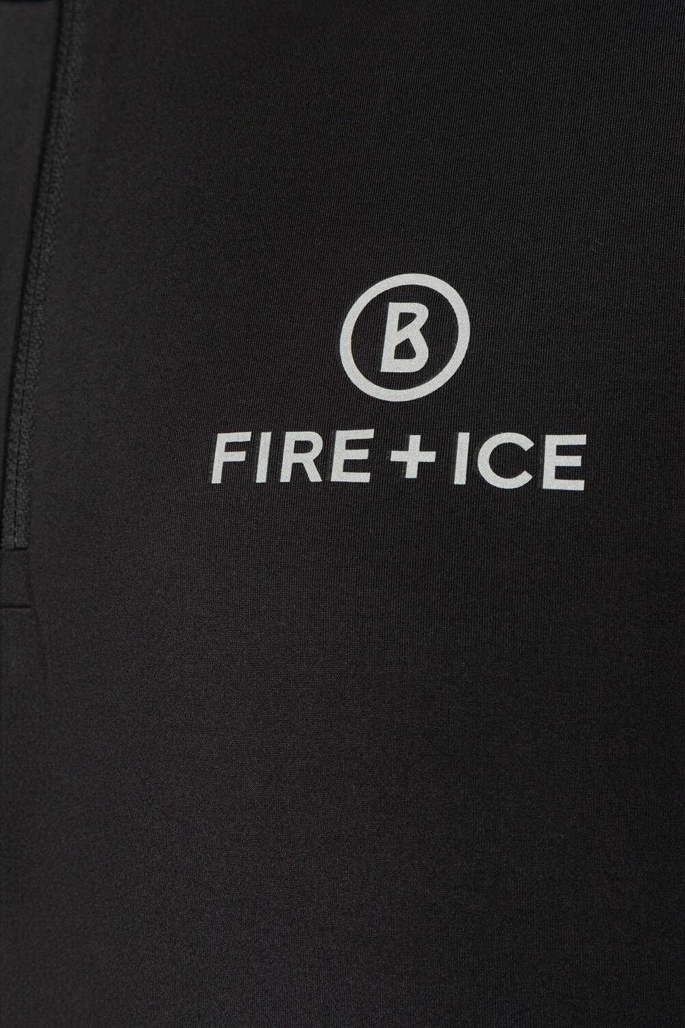 PASCAL Ice schwarz langärmelig Skishirt Funktionsshirt + Herren (1-tlg) Fire (200) Bogner
