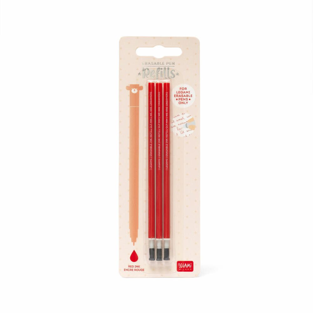 Legami Gelschreiber Erasable Pen Refills Red 3er Set