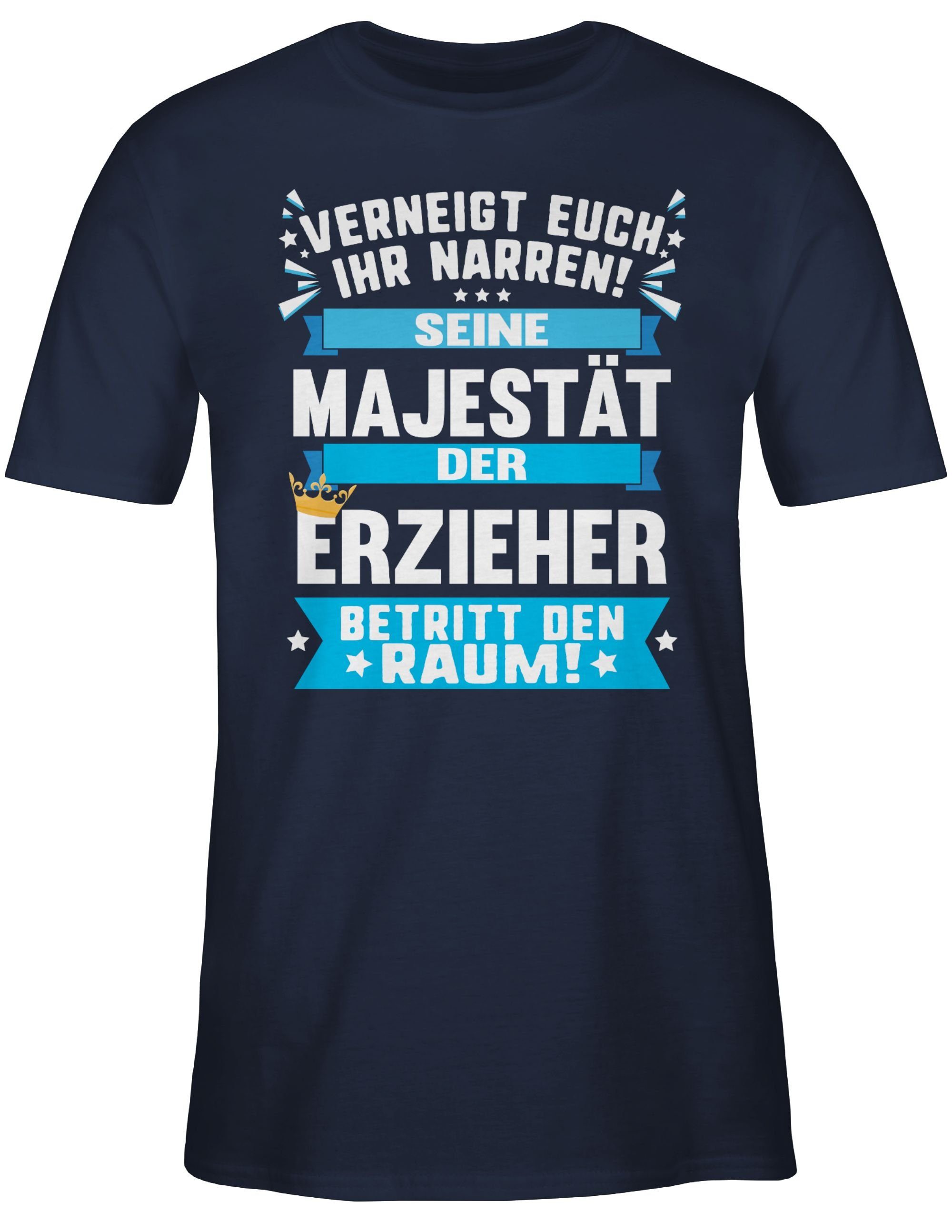 Shirtracer 02 Blau Erzieher Navy T-Shirt Majestät der Job Seine Geschenke und Beruf