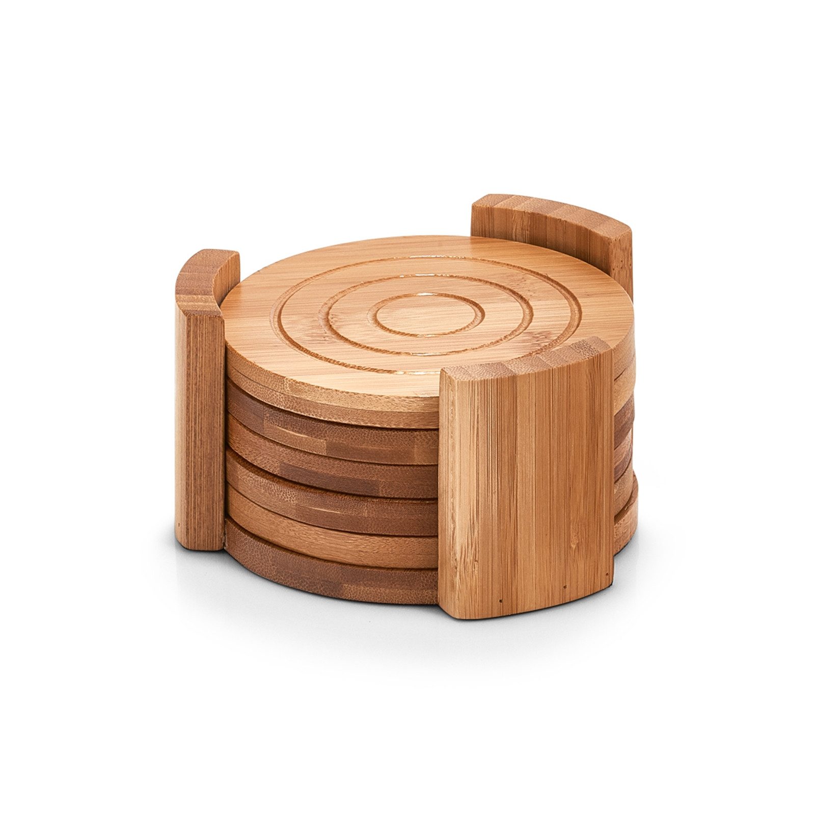 Zeller Present Glasuntersetzer Glasuntersetzer 7-teilig Bamboo, Zubehör für Flaschen und Gläser, Set, 7-tlg., Getränkeuntersetzer