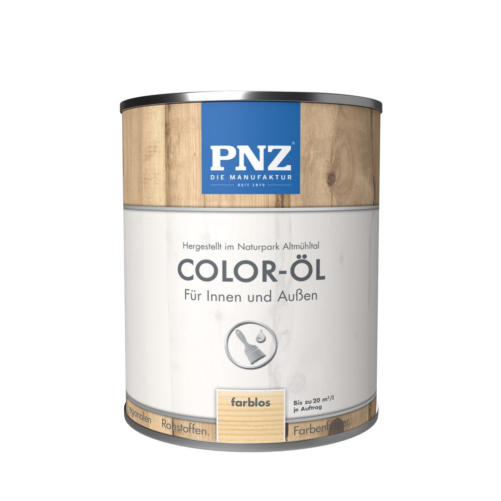 PNZ - Die Manufaktur Holzöl Color-Öl, farbenfroh, Renovierung oder Neuanstrich, Innen und Außen