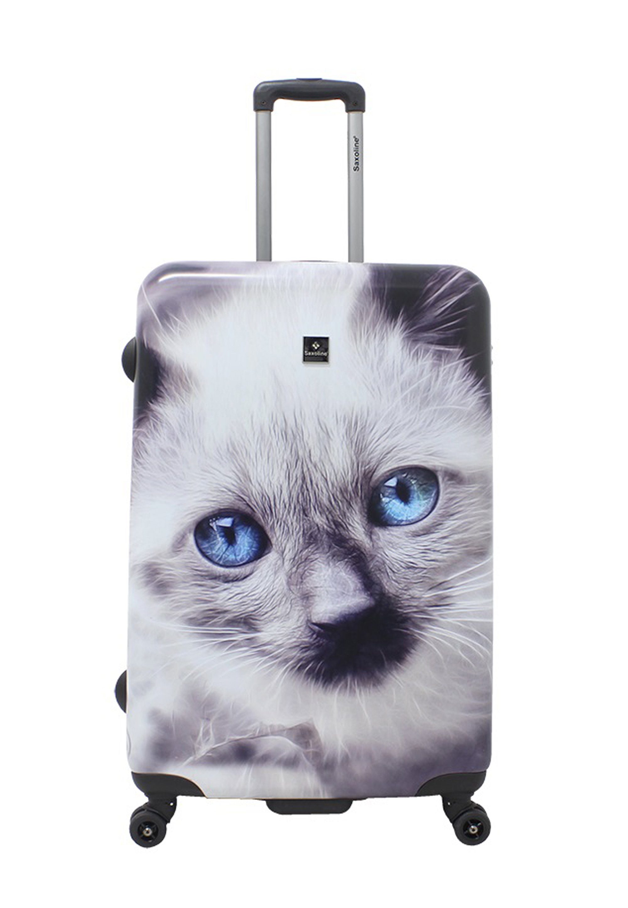 mit niedlichem Katzenmotiv, Hartschalenkoffer White Saxoline Katzenmotiv Koffer mit Saxoline® niedlichem Cat,