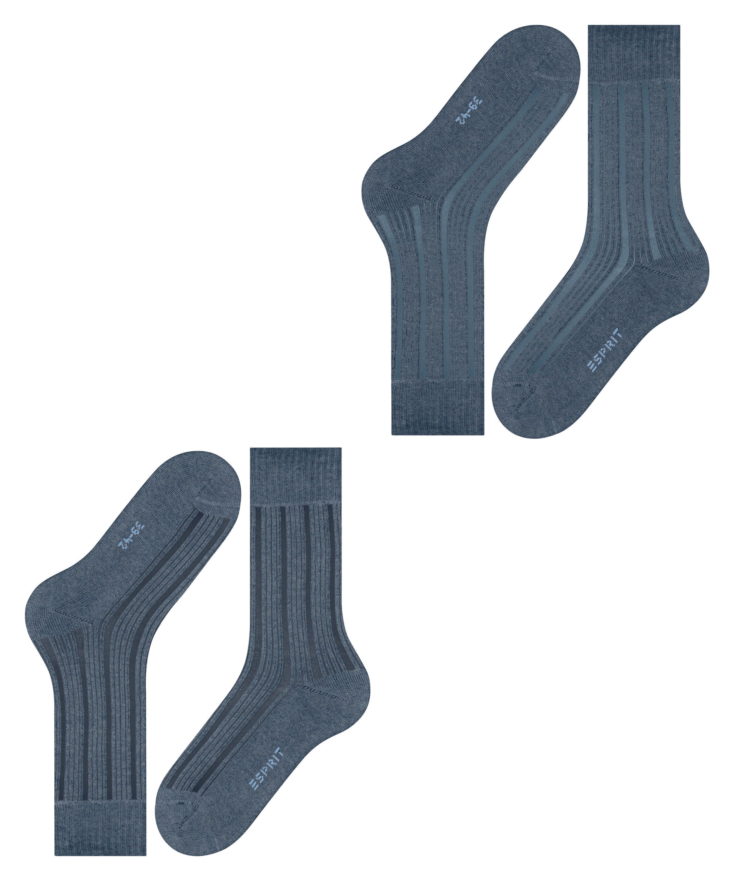Esprit Socken Plush Rib 2-Pack Socken (2-Paar)