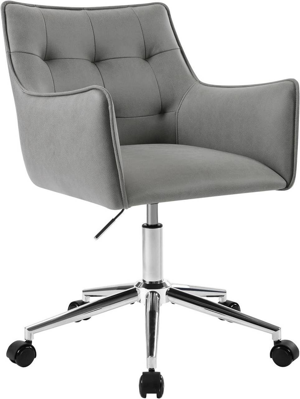 Woltu Bürostuhl (1 St), mit Grau höhenverstellbar Rollen, ergonomisch