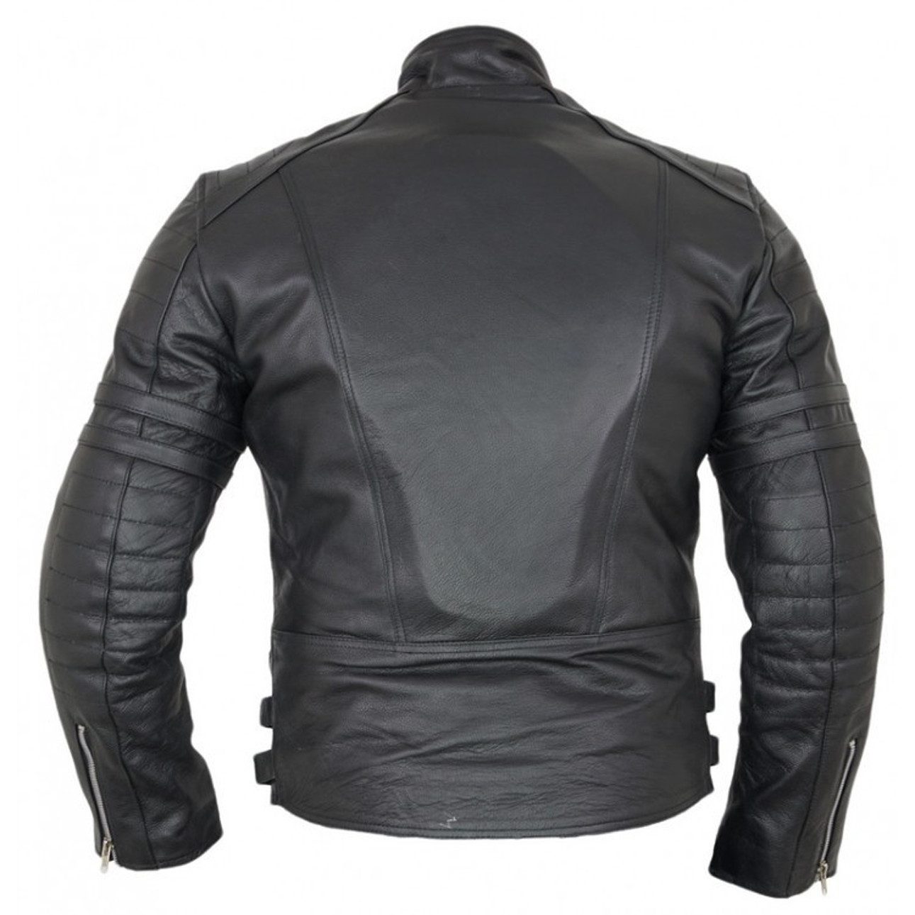 MDM Motorradjacke Retro Herren Motorrad Lederjacke in Schwarz mit Protektor günstig online kaufen