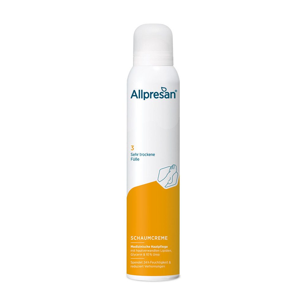 Allpresan Fußschaum Allpresan Fuß spezial 3 Sehr trockene Haut -Produkt wählbar- Feuchtigkeits-Komplex aus 10% Urea und Glycerin, 1-tlg., Medizinische Fußpflege mit biomimetischen (hautverwandten) Lipiden