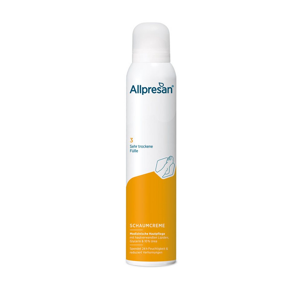 Allpresan Fußschaum Allpresan Fuß spezial 3 Sehr trockene Haut -Produkt wählbar- Feuchtigkeits-Komplex aus 10% Urea und Glycerin, 1-tlg., Medizinische Fußpflege mit biomimetischen (hautverwandten) Lipiden
