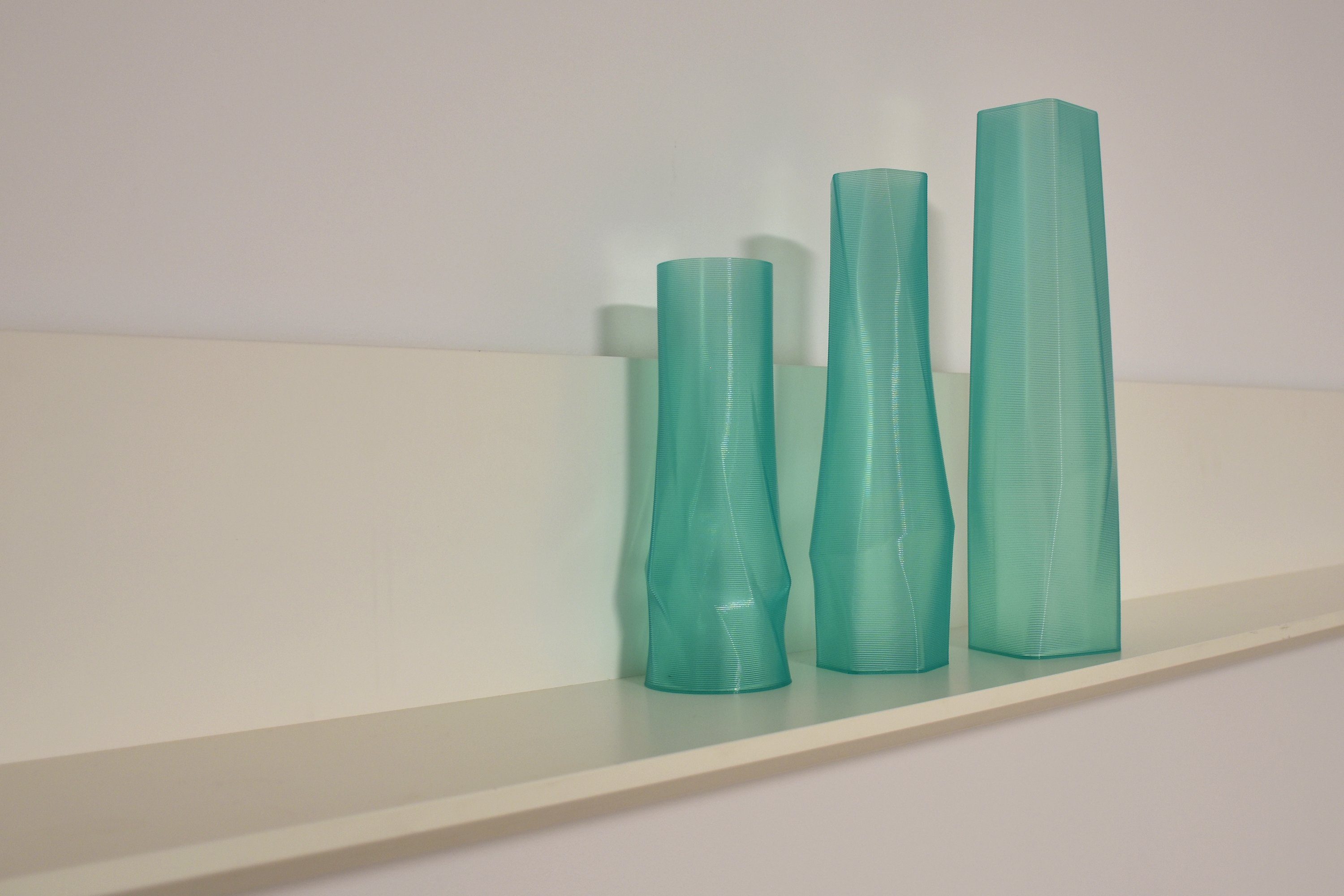 Shapes - Farben, Vasen, vase Dekovase durchsichtigem the viele Vase 3D - Decorations 1 Kunststoff 3D-Druck (Einzelmodell, (deco), Mintgrün 100% hexagon Vase), aus Dekorative