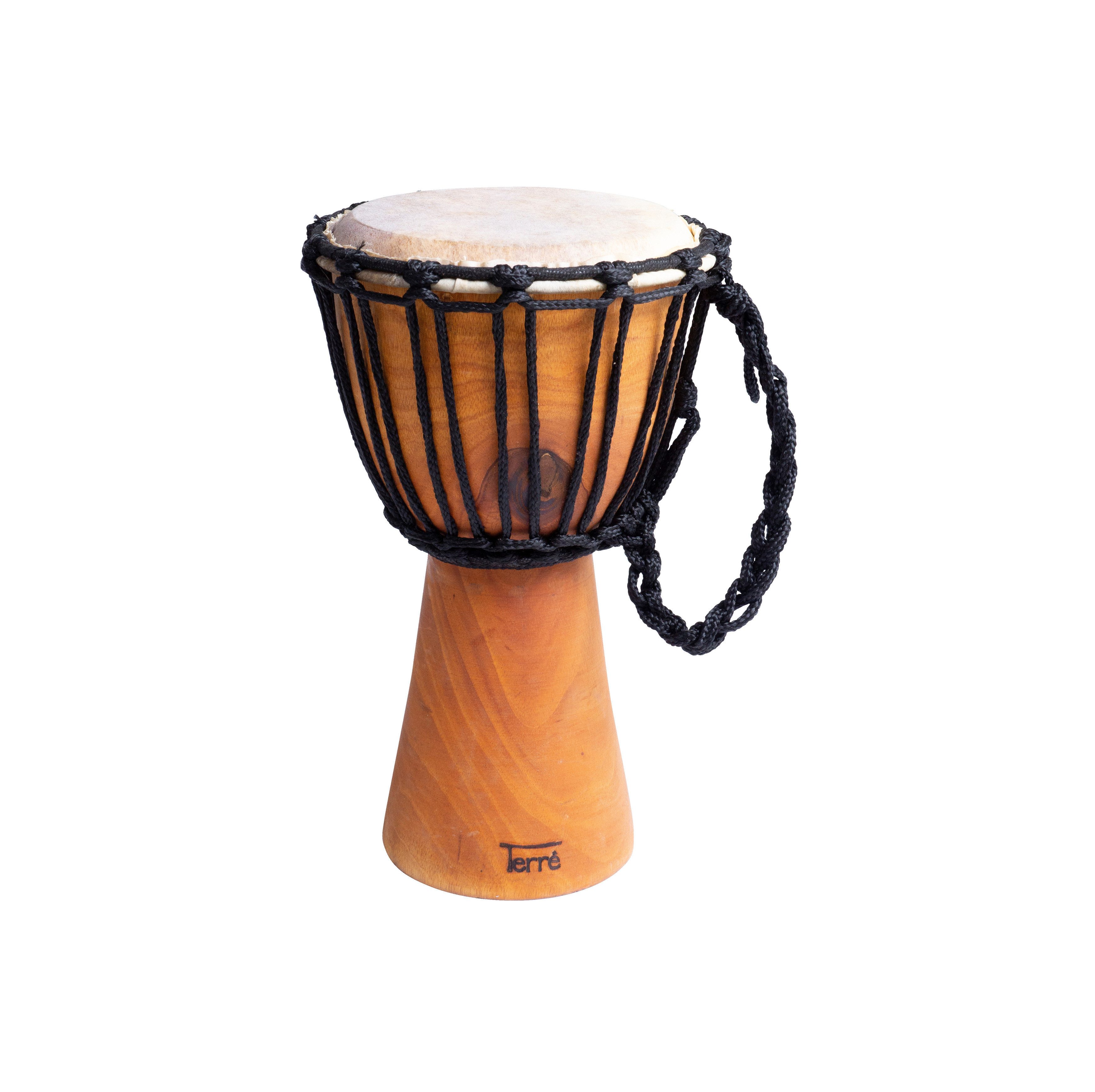 Terré Djemben Djemben aus Hartholz – Musik-Instrument afrikanische Hand-Trommel