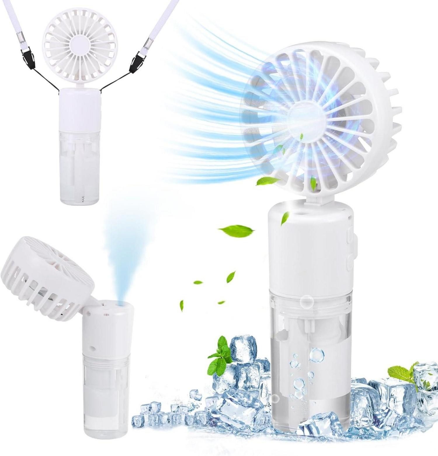 Multitool Tragbarer Handventilator mit Wassernebel 4000mAh USB Mini Ventilator 4