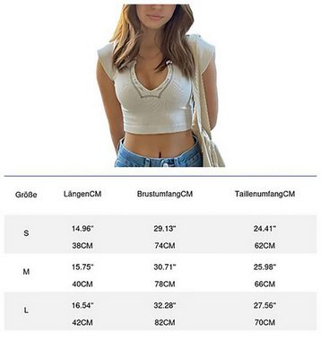 BlauWave Kurzarmshirt Crop-Top Damen ärmellose bluse (1-tlg., V-ausschnitt Camis,Crop-Tops Schlanke Camisoles) sexy Low Cut T-Shirts