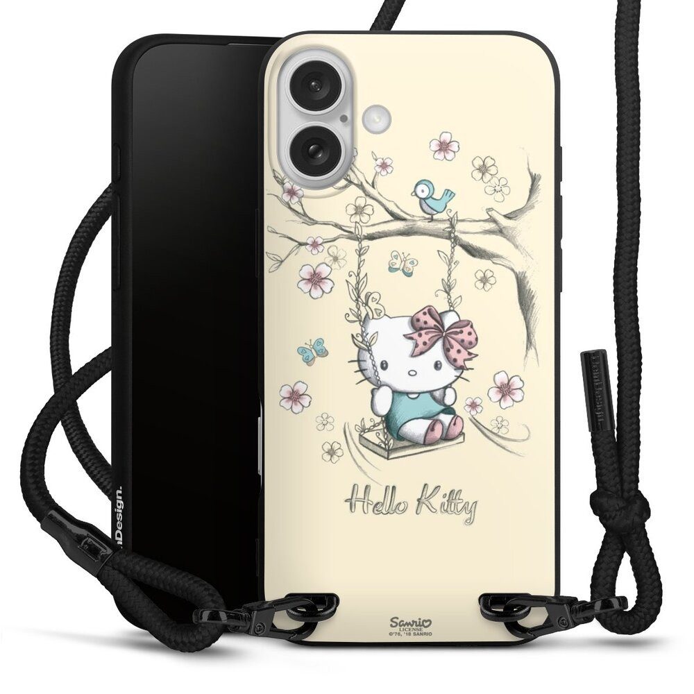 DeinDesign Handyhülle Hello Kitty Fanartikel Offizielles Lizenzprodukt Hello Kitty Natur, Apple iPhone 16 Plus Premium Handykette Hülle mit Band Cover mit Kette