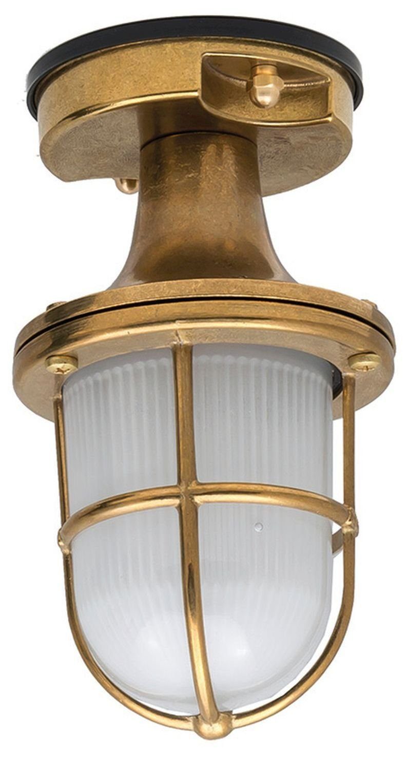 Licht-Erlebnisse Außen-Deckenleuchte »SANTORIN«, Deckenlampe Außen Messing  Riffelglas maritim Balkon Terrasse Lampe online kaufen | OTTO