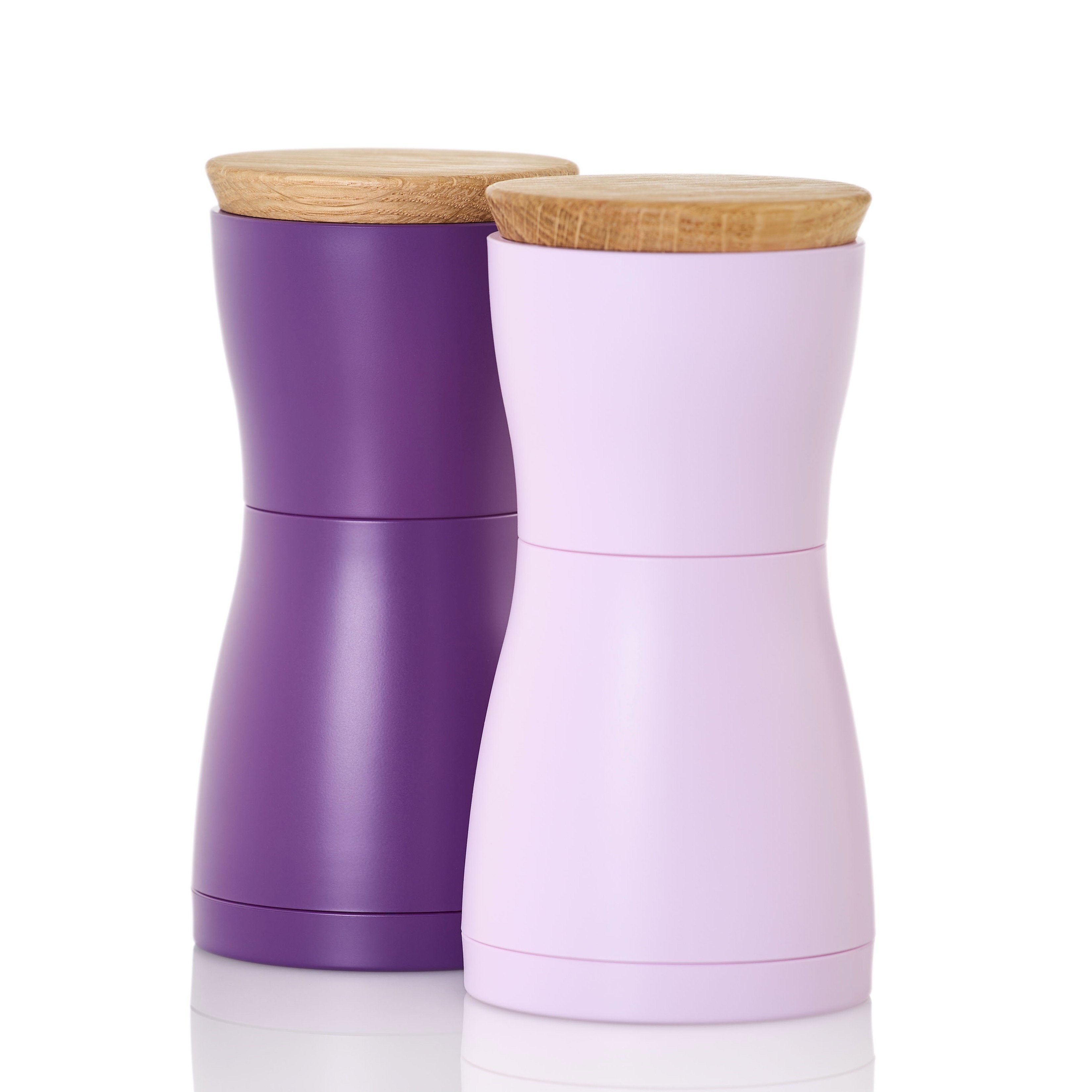 AdHoc Salz-/Pfeffermühle Set aus 2 Gewürzmühlen TWIN manuell, (2 Stück), Hochwertiges Keramik-Mahlwerk, modernes Design