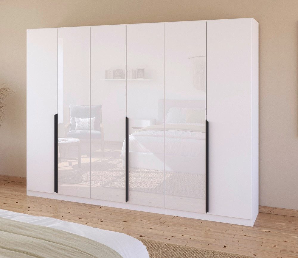 Rauch Möbel Kleiderschrank Drehtürenschrank Artemis, mit Glastüren, alpinweiß / weiß Drehtürenschrank, Schrank, Kleiderschrank, Breite 275 cm