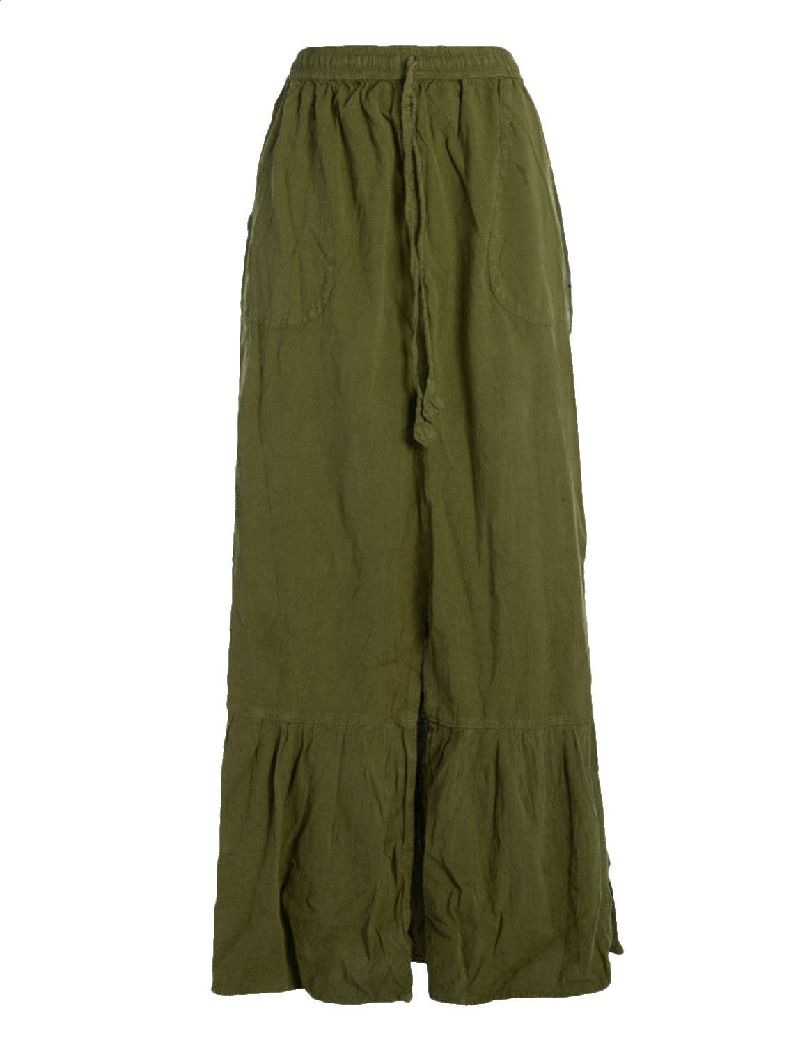Vishes Maxirock Damen langer Rock Baumwolle Casual elastischer Bund mit Taschen Alternative Bekleidung, Ethno, Hippie, Retro Style