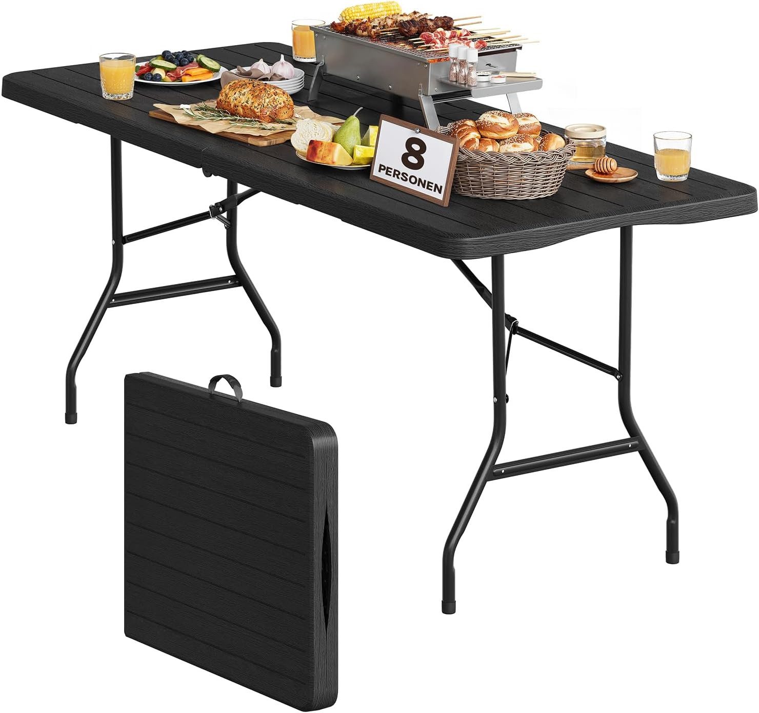 Woltu Klapptisch (1-St), Gartentisch, Klappbar & Tragbar 180x74x74cm