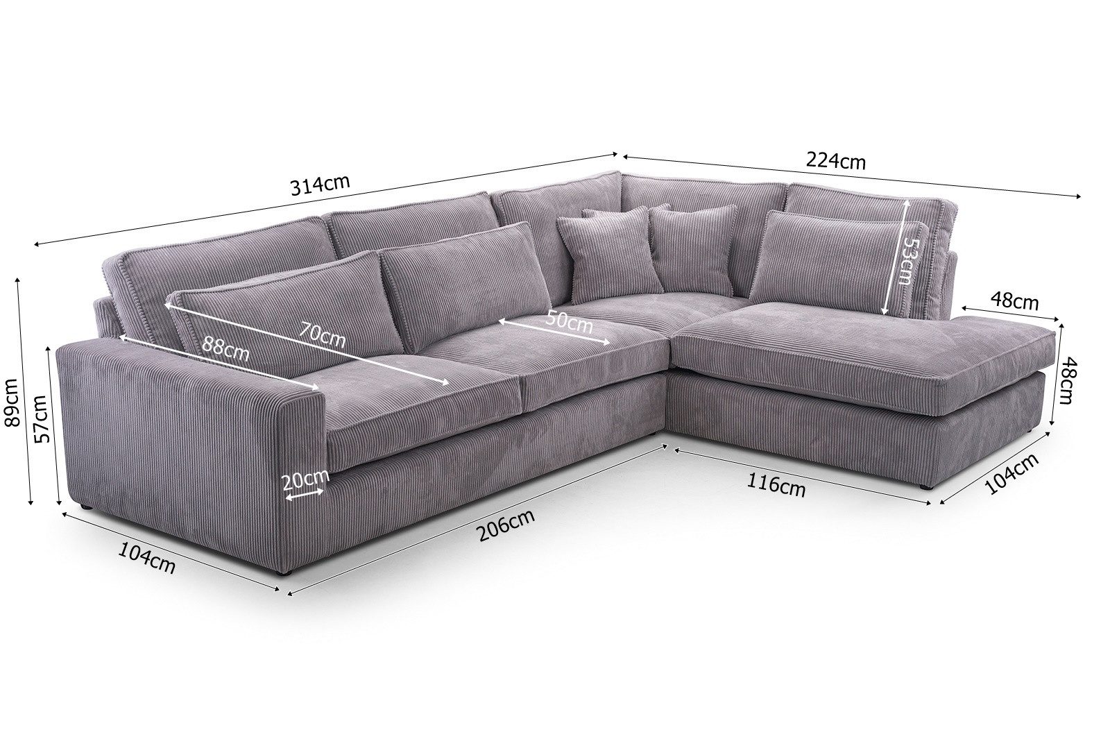 AN-MOEBEL4U Ecksofa COMFORTO STANDARD CORD 314 günstig online kaufen