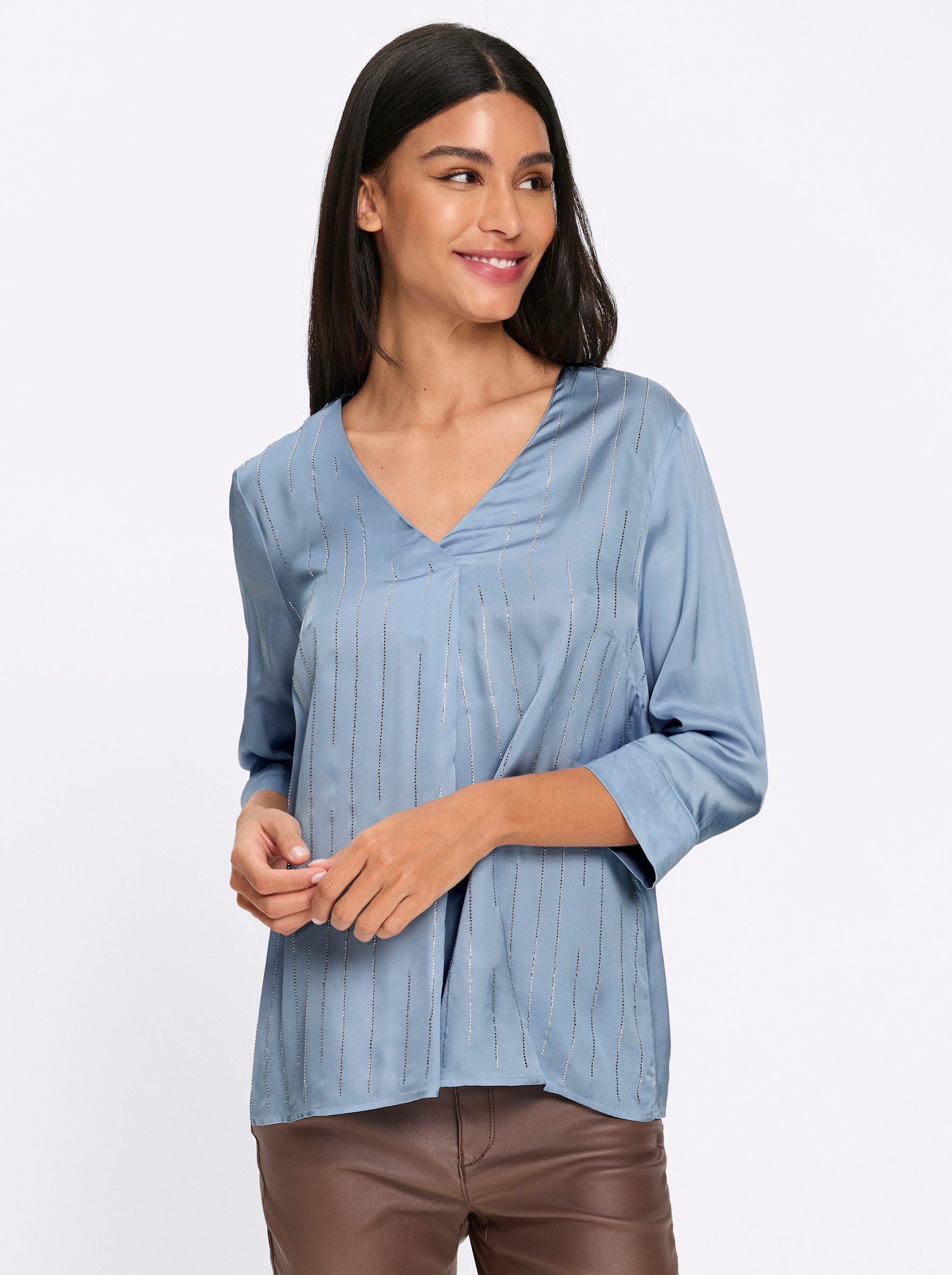 heine Klassische Bluse Satin-Bluse 3/4-Arm