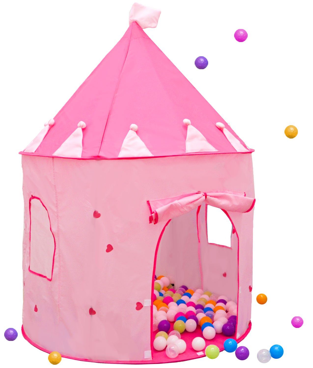 Spielzelt mit 300 Bällen - Pop Up Kinderspielzelt - Bällebad Zelt Indoor Outdoor