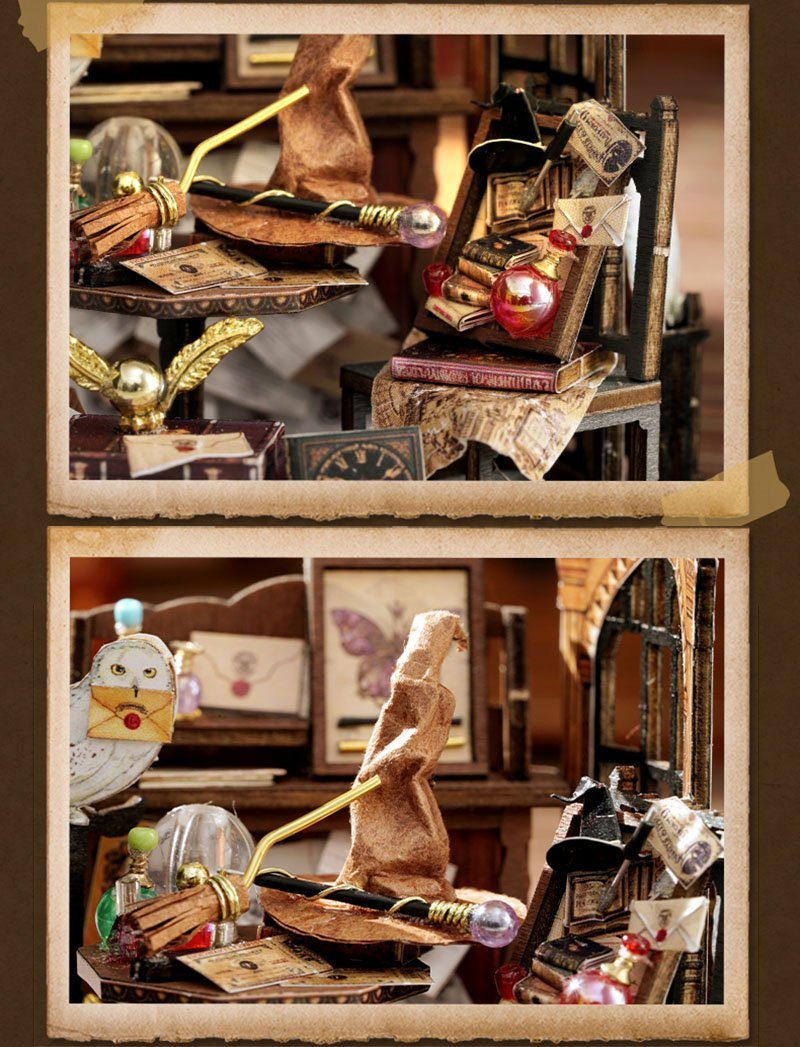 Cute Room 3D-Puzzle Miniatur zum Magie, hölzernes DIY DIY Zeit Puzzleteile, Modellbausatz Puppenhaus basteln-Zauberflaschen-Serie Miniatur