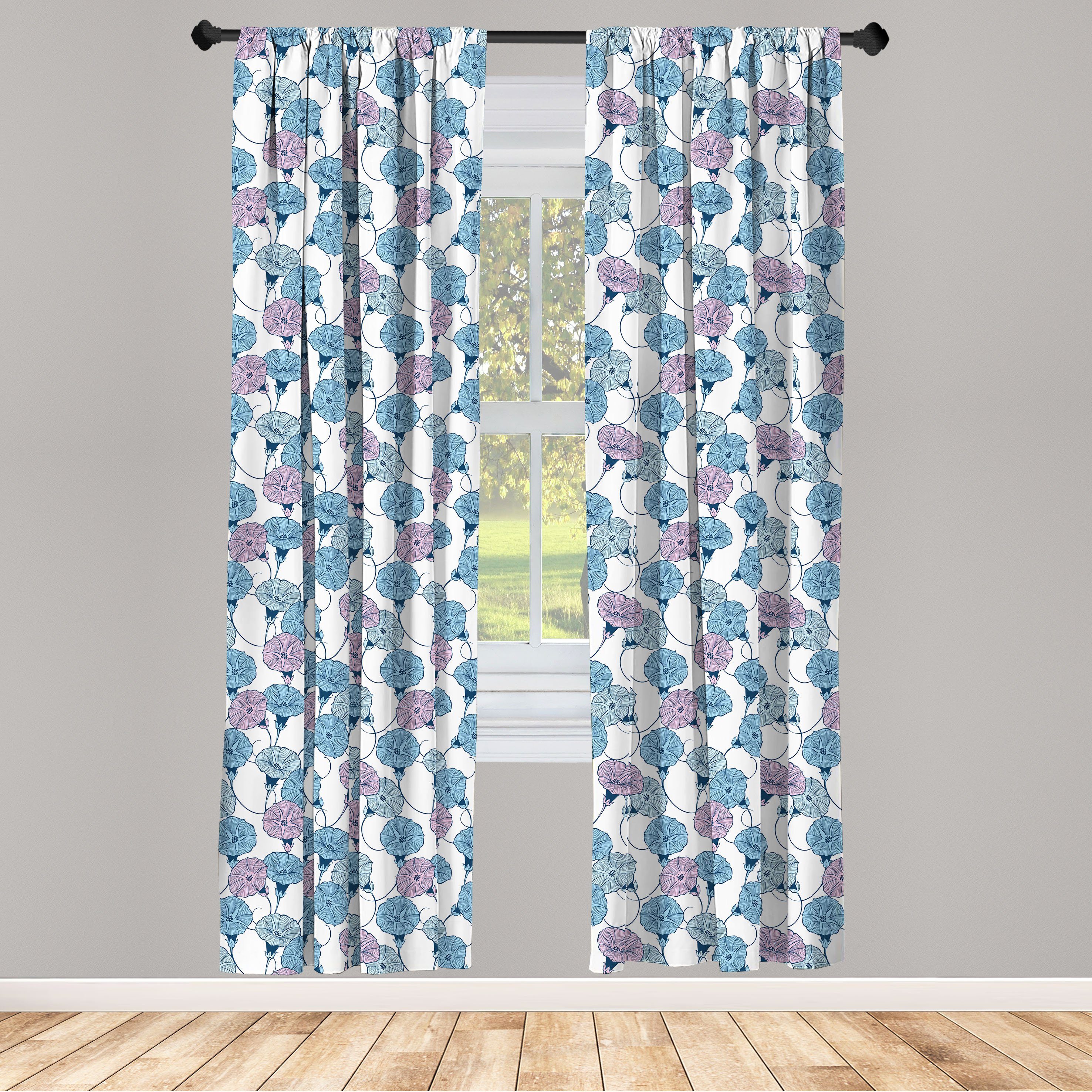 Gardine Vorhang für Wohnzimmer Schlafzimmer Dekor, Abakuhaus, Microfaser, Blume Bindweeds im Frühjahr
