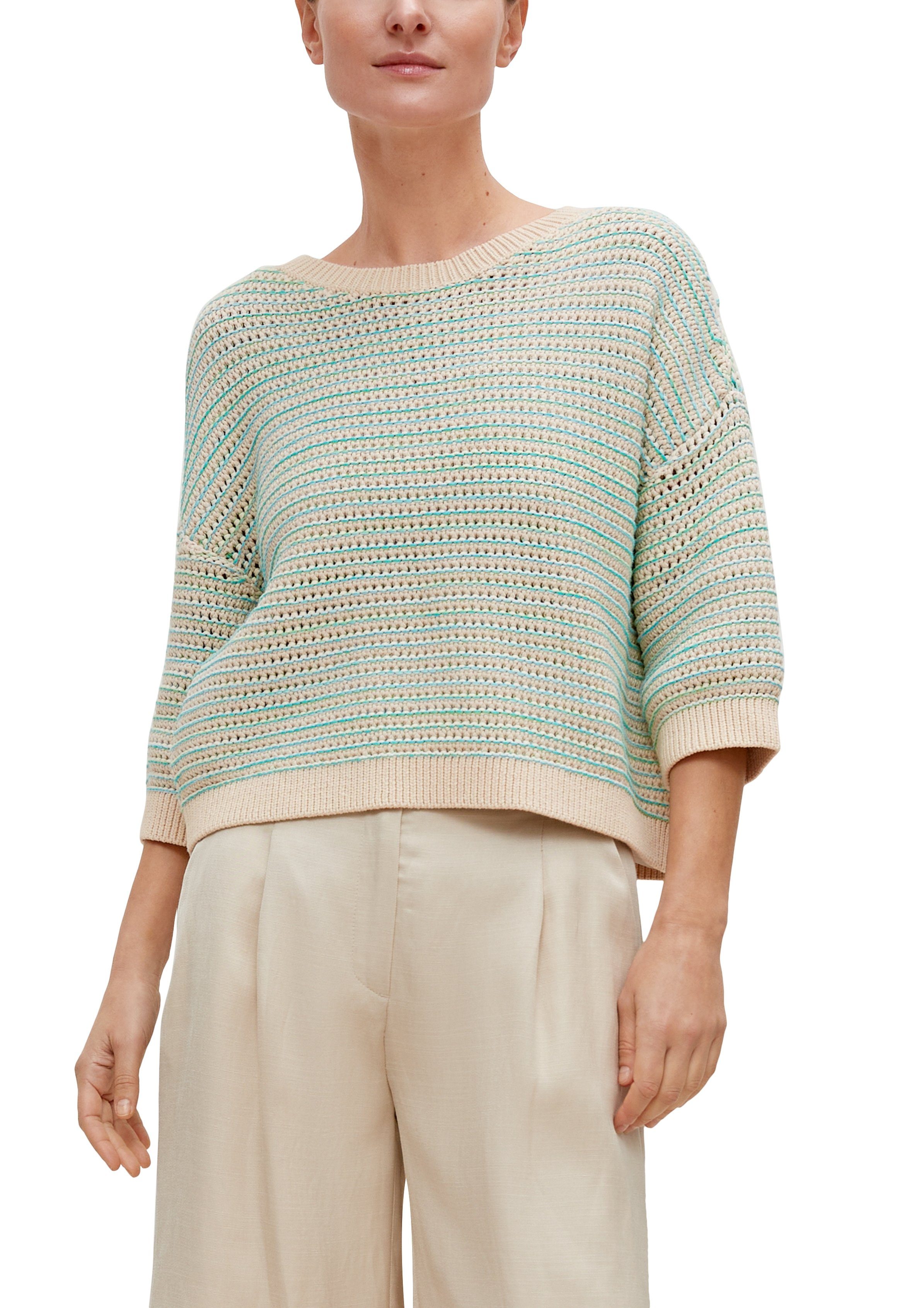 comma Strickpullover Strickpullover in apartem Muster