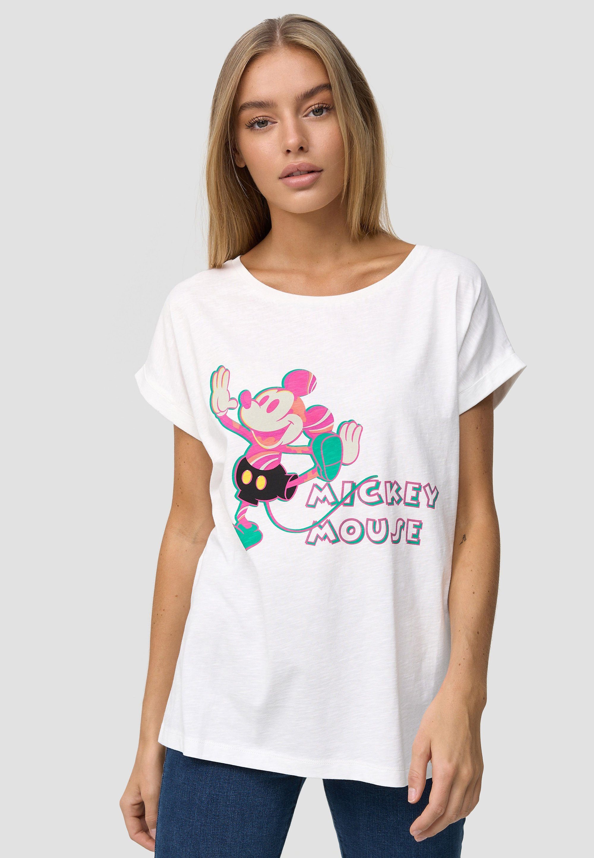 Recovered T-Shirt Mickey Mouse Colourful Pose GOTS zertifizierte Bio-Baumwolle