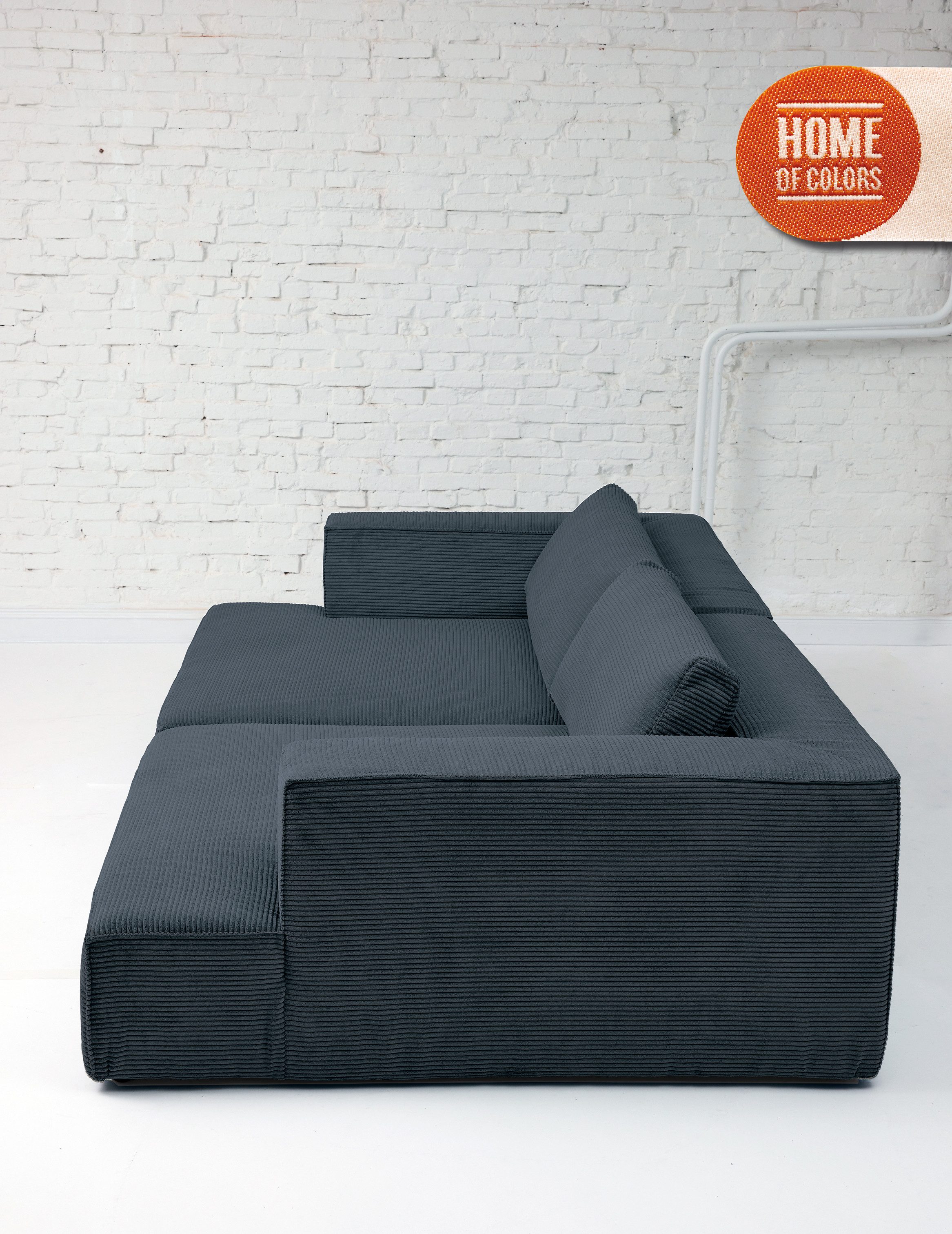 HOME OF COLORS Big-Sofa BIG CUBE – das kubische Megasofa mit extra-tiefem, soften Sitzgefühl, in weichem Cordstoff und vielen schönen Farben