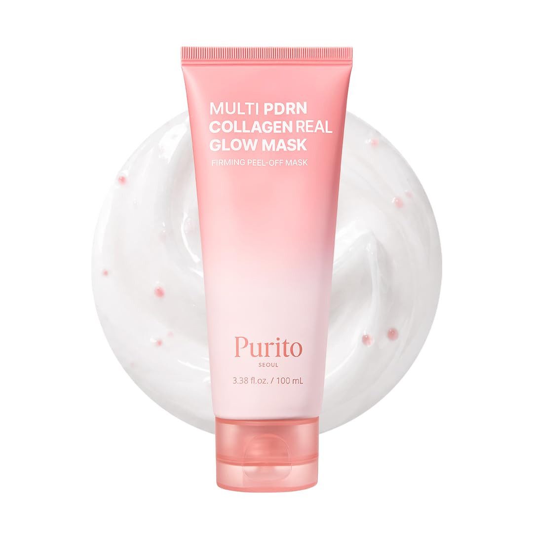 Purito Seoul Gesichtsmaske Multi PDRN Collagen Real Glow Mask 100 ml – Peel-off Gesichtsmaske mit PDRN, Collagen Water, Niacinamid, Hyaluron und cremiger, K-Beauty Textur für strahlend wirkende Haut