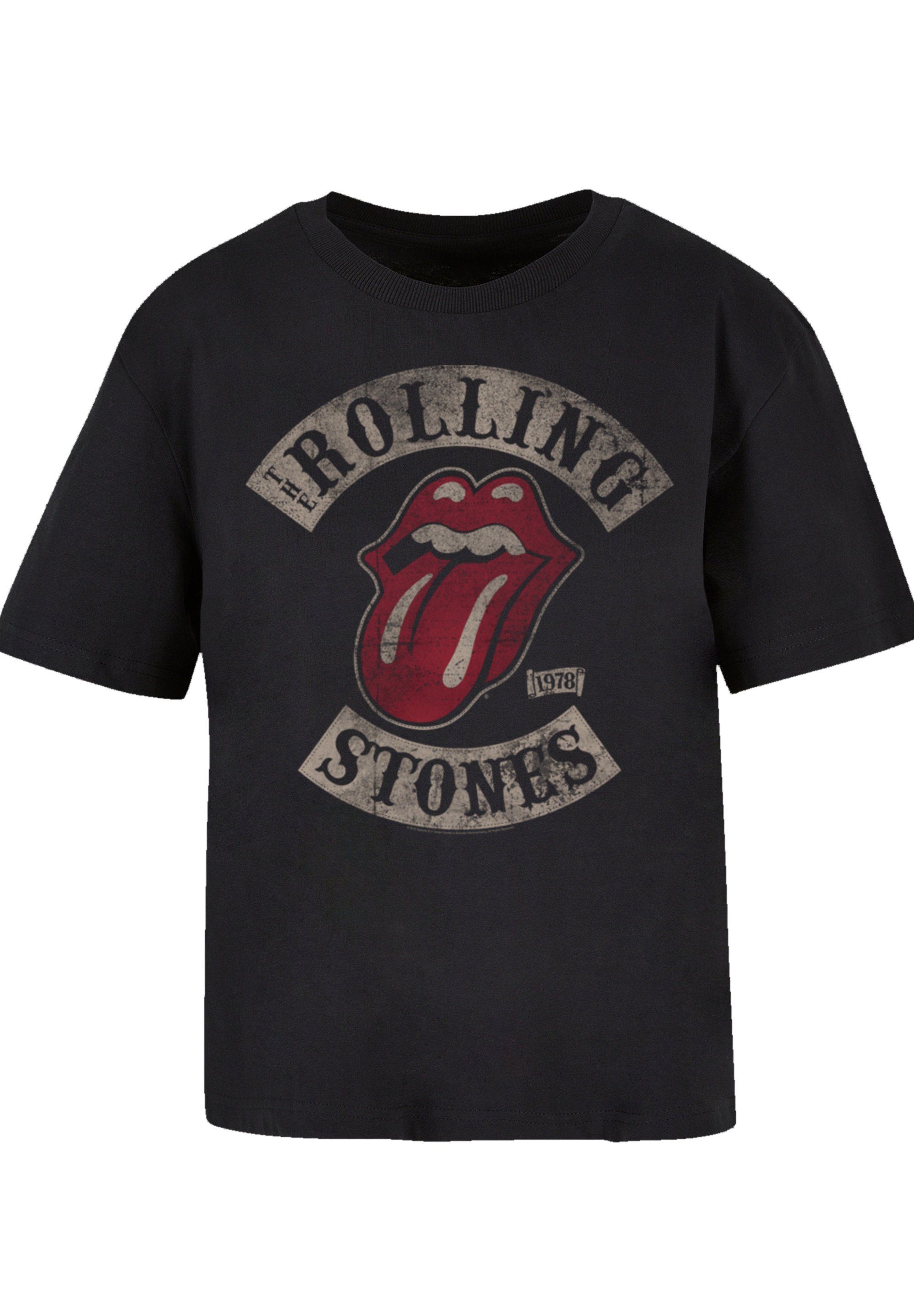stylischen The Look T-Shirt F4NT4STIC Print, Stones Rolling \'78 Vector für Gerippter Tour Rundhalsausschnitt
