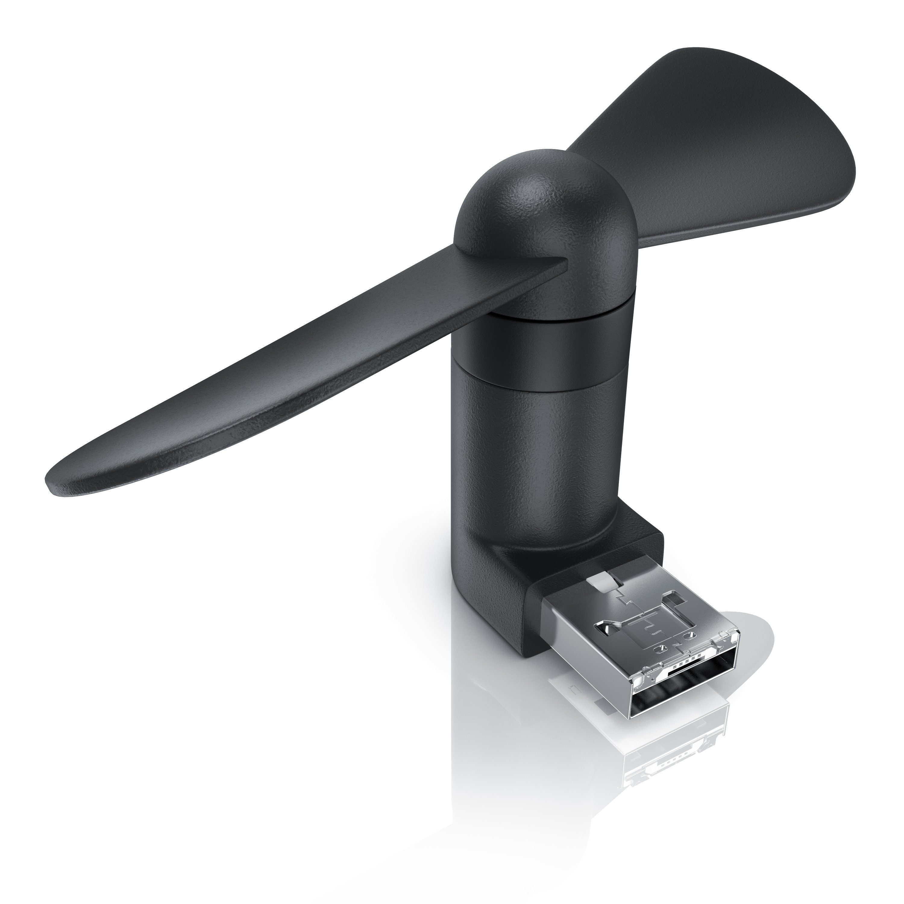 Aplic Mini USB-Ventilator, USB etc. PC für microUSB Powerbank, Handy, schwarz & Anschluss Smartphone