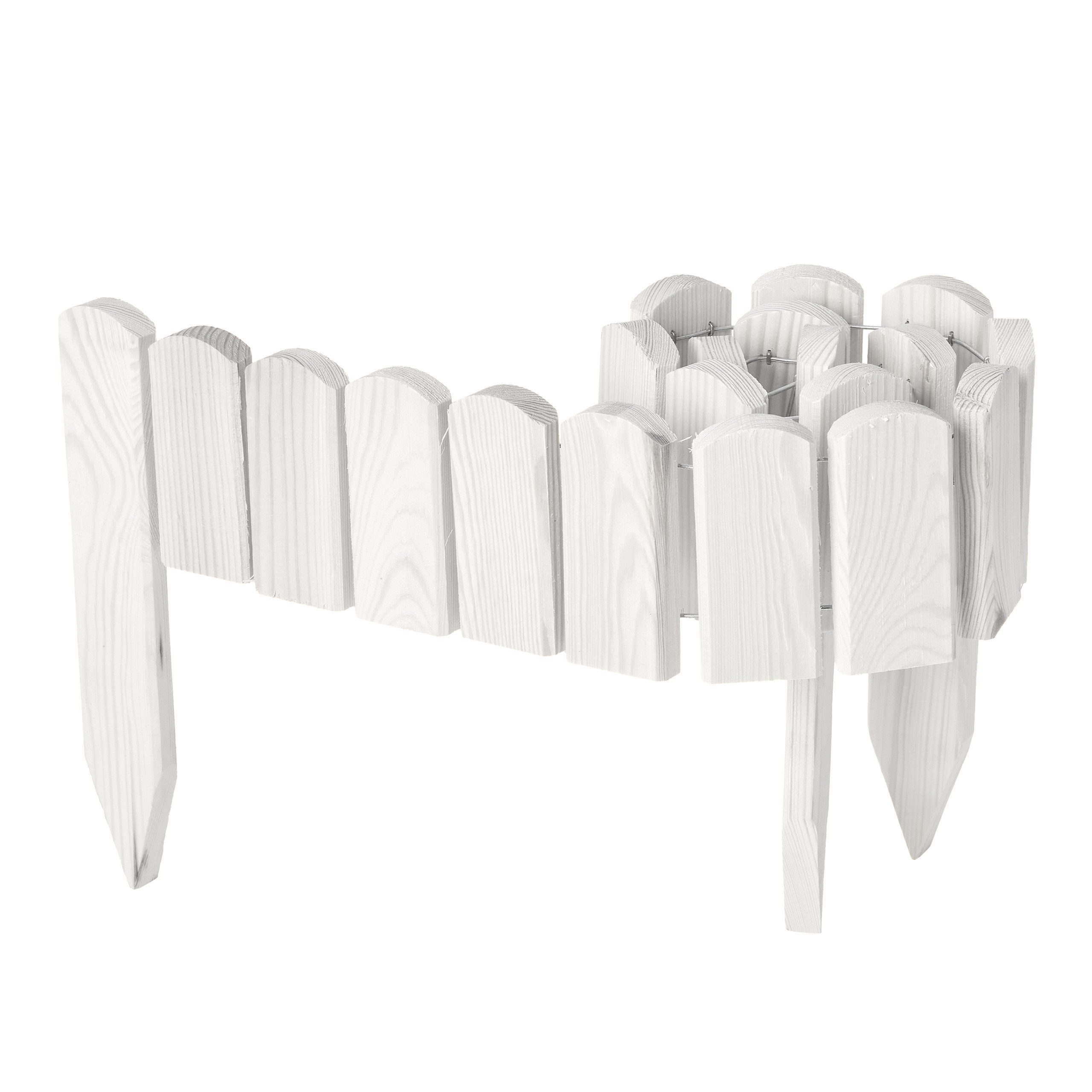 Garronda Zaun Rasenkante Holz Beeteimfassung 100 cm Flexibler Rollborder GD-0148, (1-St)