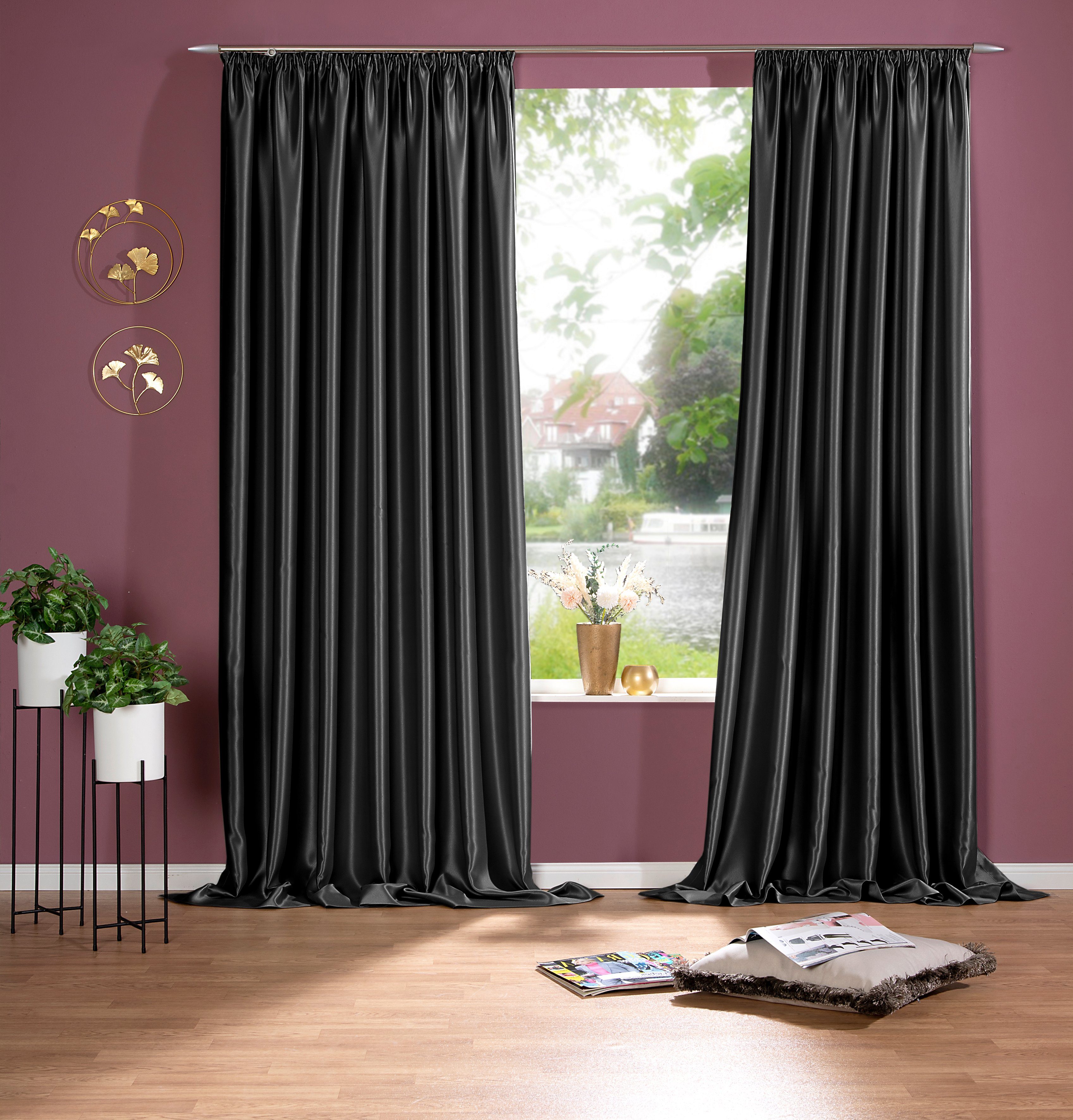DecoHome24 Vorhang nach Maß Blackout Satin, günstig online kaufen