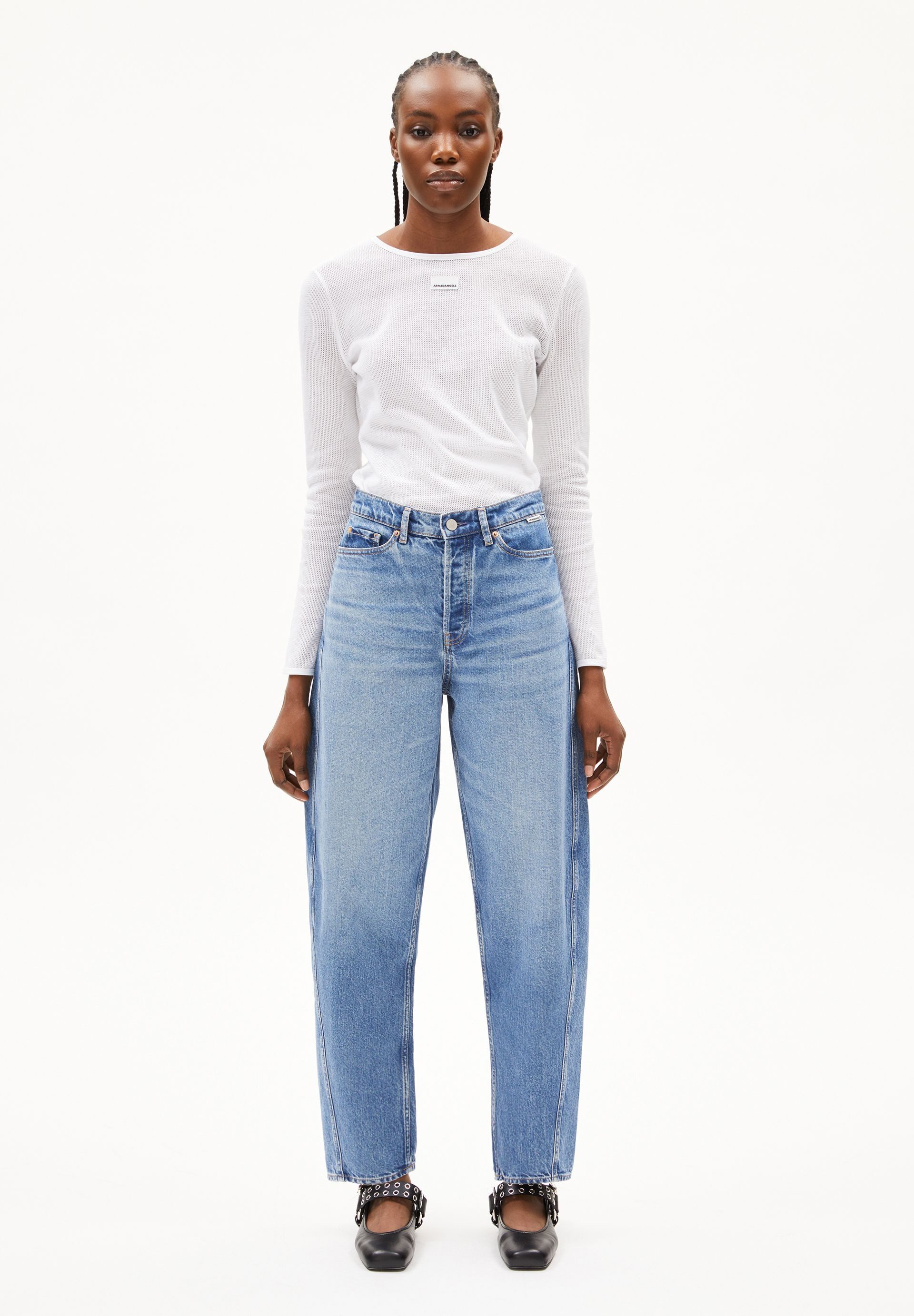 Armedangels Weite Jeans BAARELL Barrel Jeans recycelte Baumwolle (Non-Stretch, Loose Fit) High waist