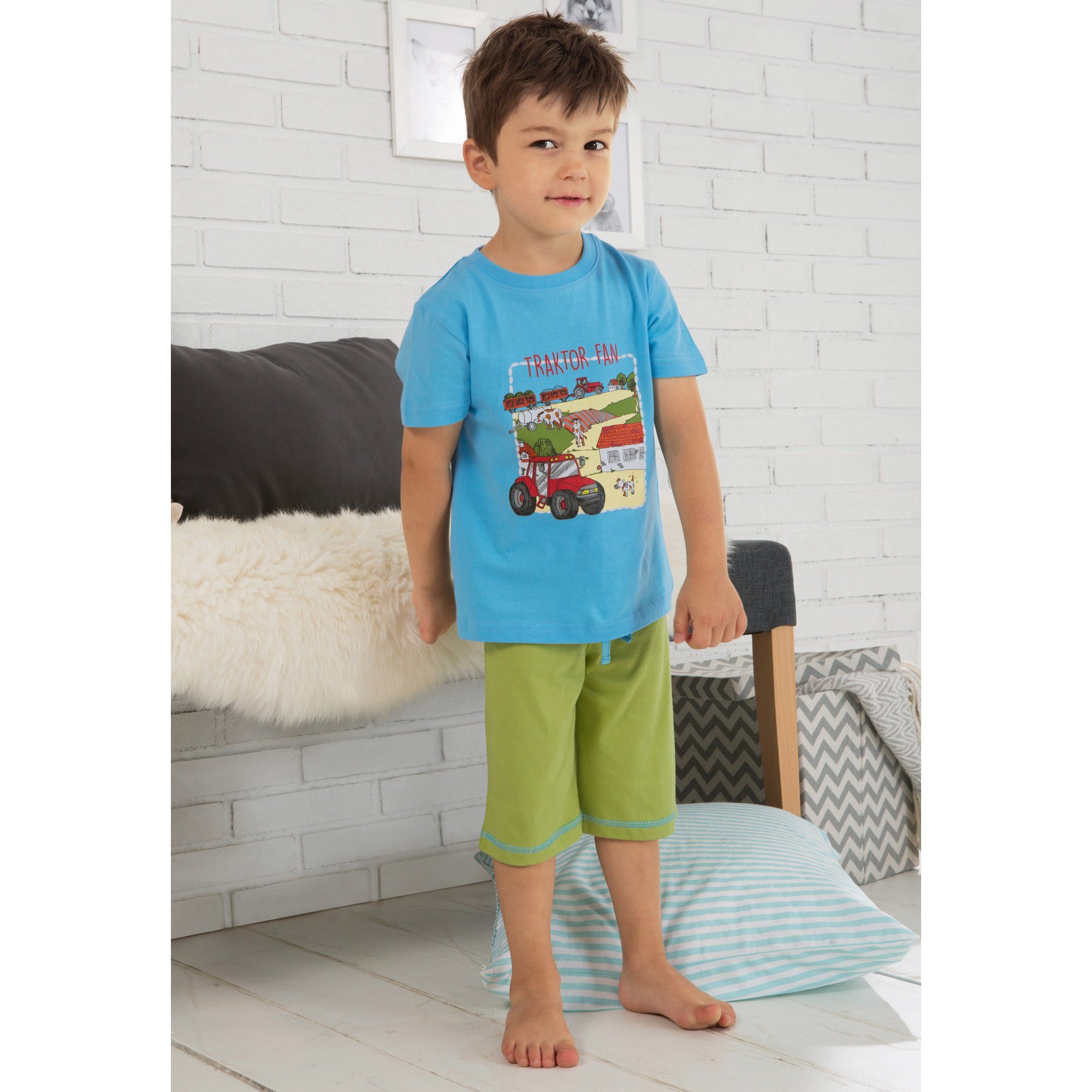 Erwin Müller Pyjama Kinder-Shorty Single-Jersey gemustert