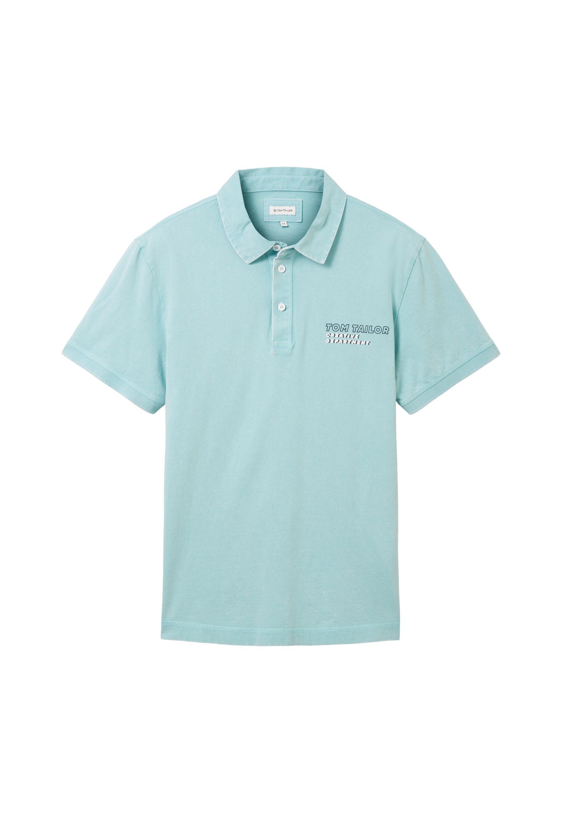 TOM mit hellblau Polokragen Kurzarmshirt TAILOR Poloshirt (1-tlg) Poloshirt