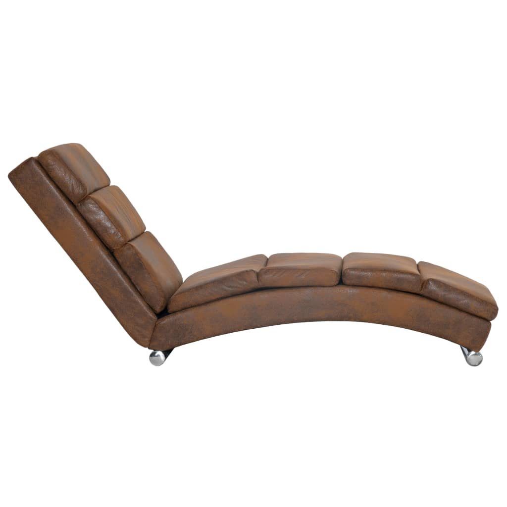 vidaXL Chaiselongue Chaiselongue Braun Wildleder-Optik, 1 Teile