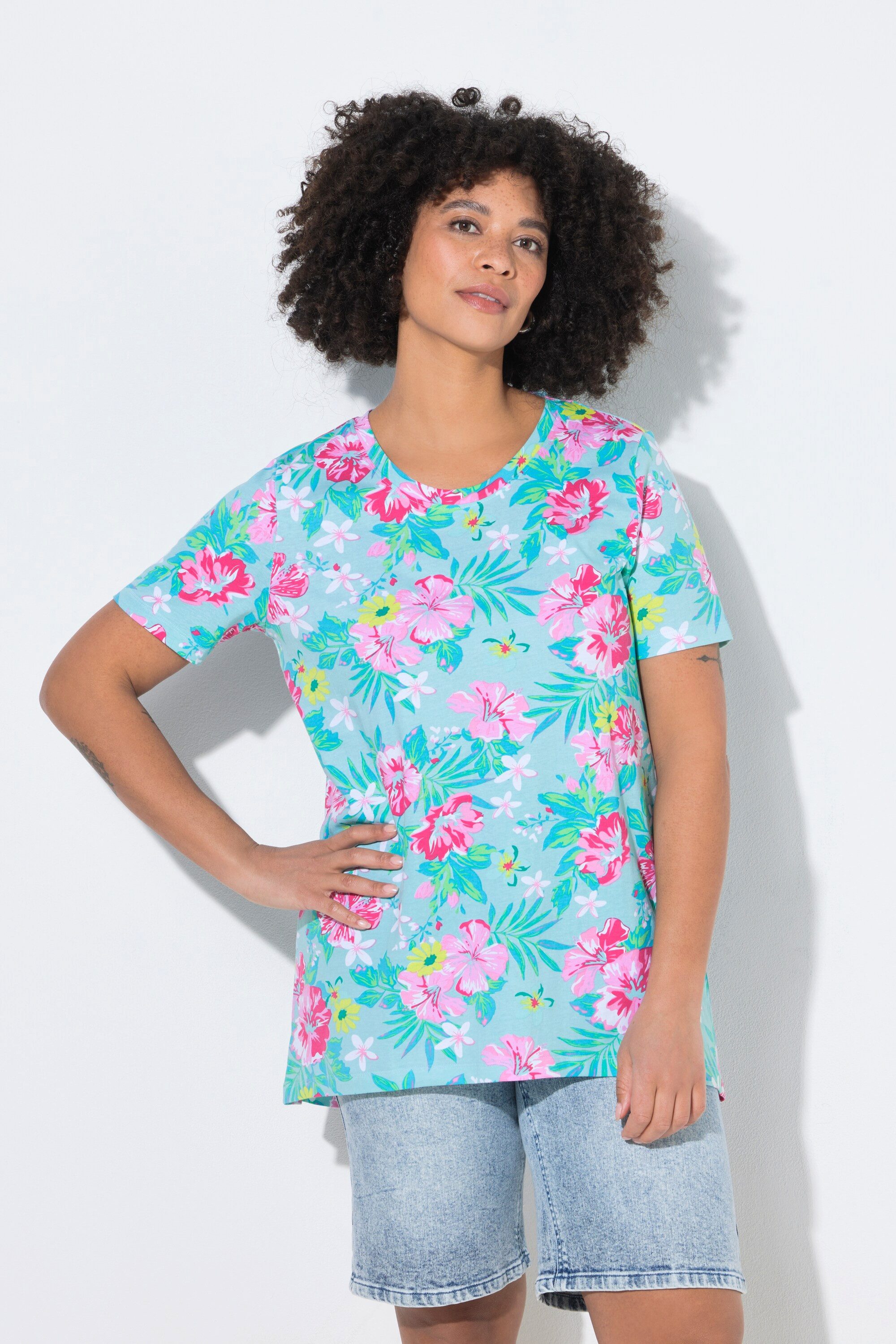 Angel of Style T-Shirt T-Shirt bequeme Passform Blumenmuster günstig online kaufen
