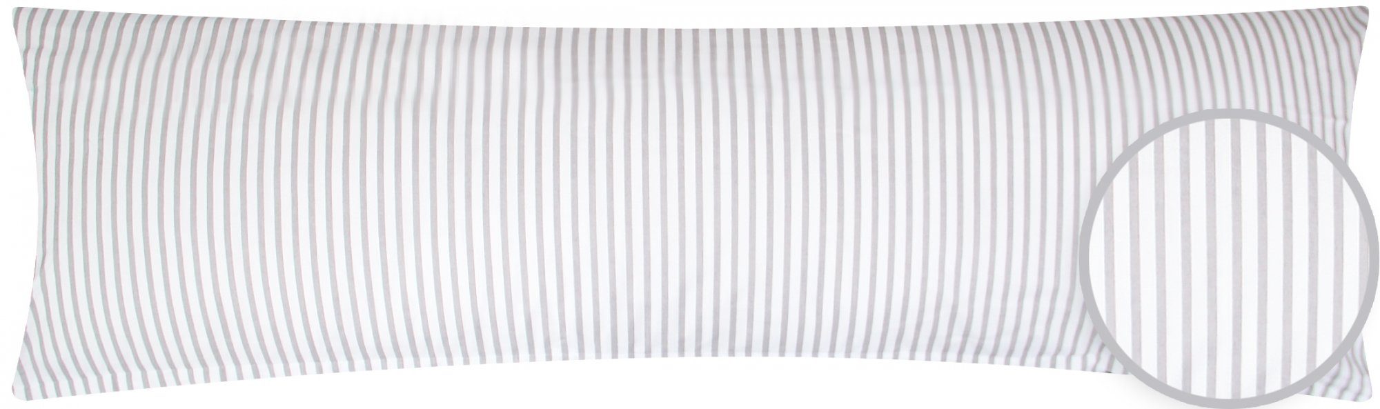 Heubergshop Seitenschläferkissenbezug, (1 Stück), 40x145cm Grau Weiß gestri günstig online kaufen