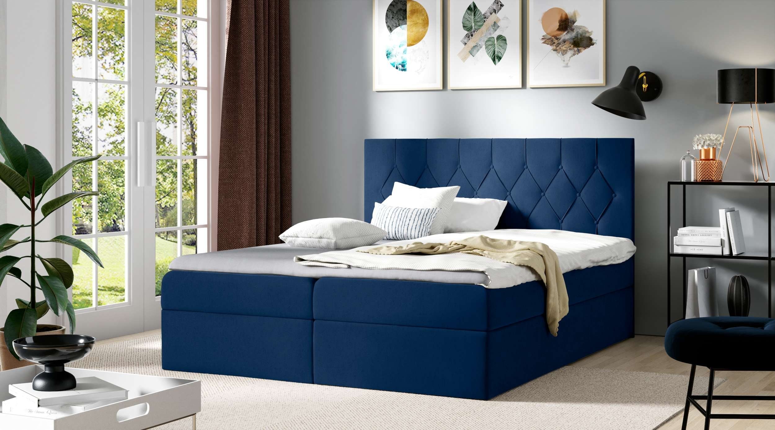 99rooms Boxspringbett Elio (Schlafzimmerbett, Bett), mit Bonellfederkern Ma günstig online kaufen