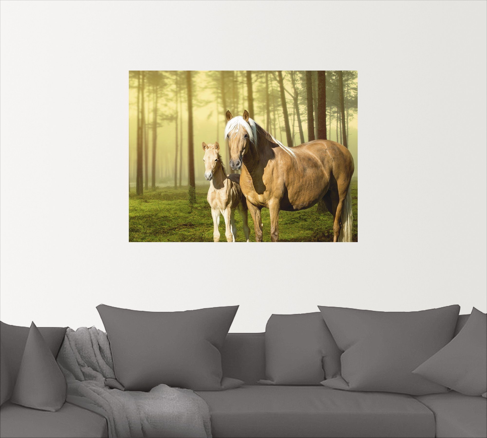 in Leinwandbild, II, Größen in Artland Haustiere Pferde Poster Wandbild oder den versch. Alubild, St), als Feldern Wandaufkleber (1