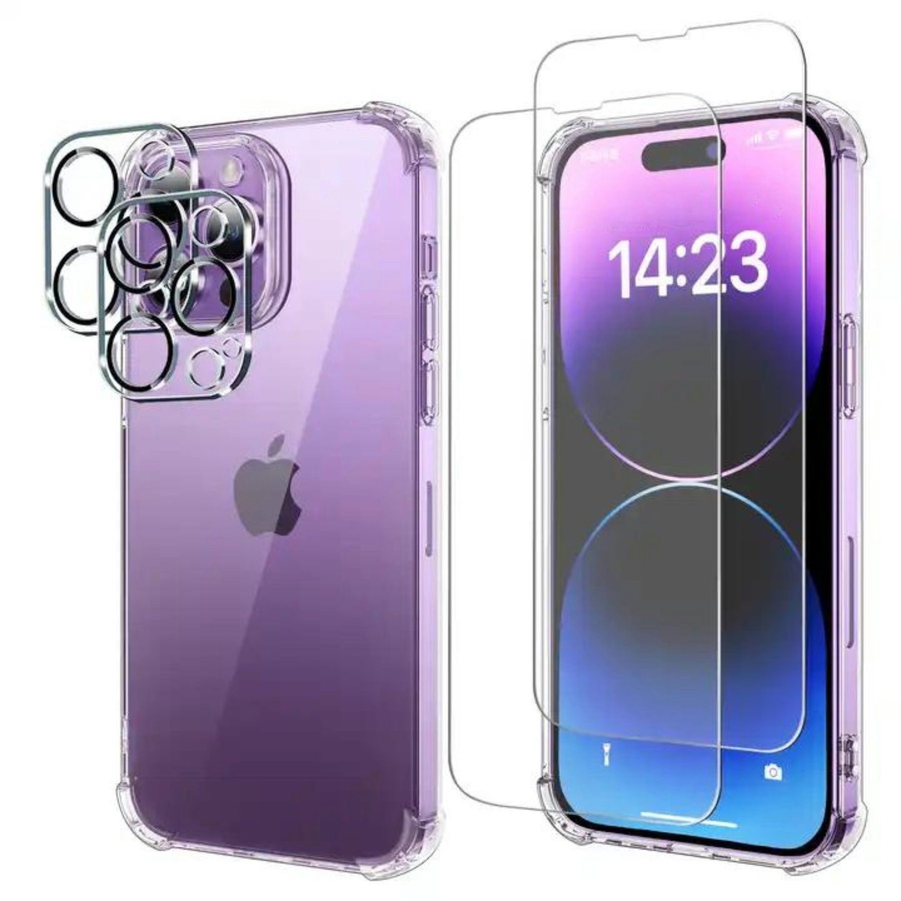 Alpha Electronics Handyhülle 5in1 Hülle für iPhone 14 Plus, 2X Schutzglas 2X Kamera Glas 1x Silikonhülle – Bild 2 von 5