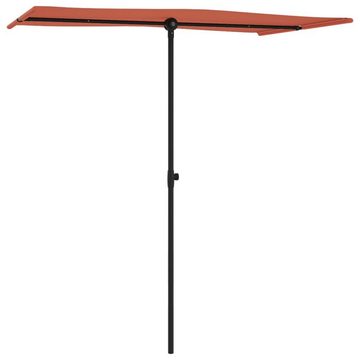 vidaXL Balkonsichtschutz Sonnenschirm mit Aluminium-Mast 180 x 110 cm Terracotta-Rot