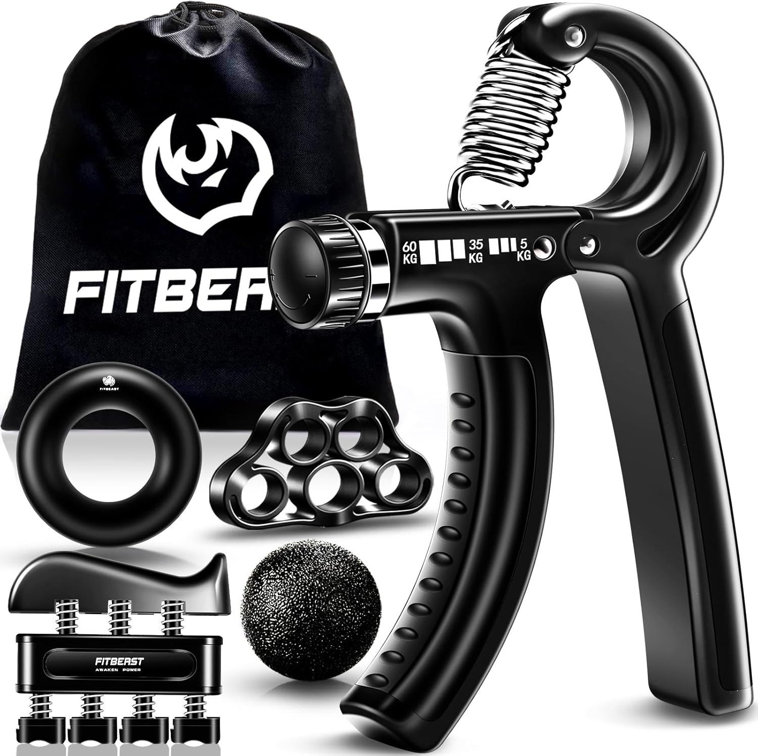 UE Stock Handmuskeltrainer 5 tlg Handtrainer Fingertrainer Unterarmtrainer Griffkraft Trainer Set (5-St), perfekt für ein umfassendes Krafttraining