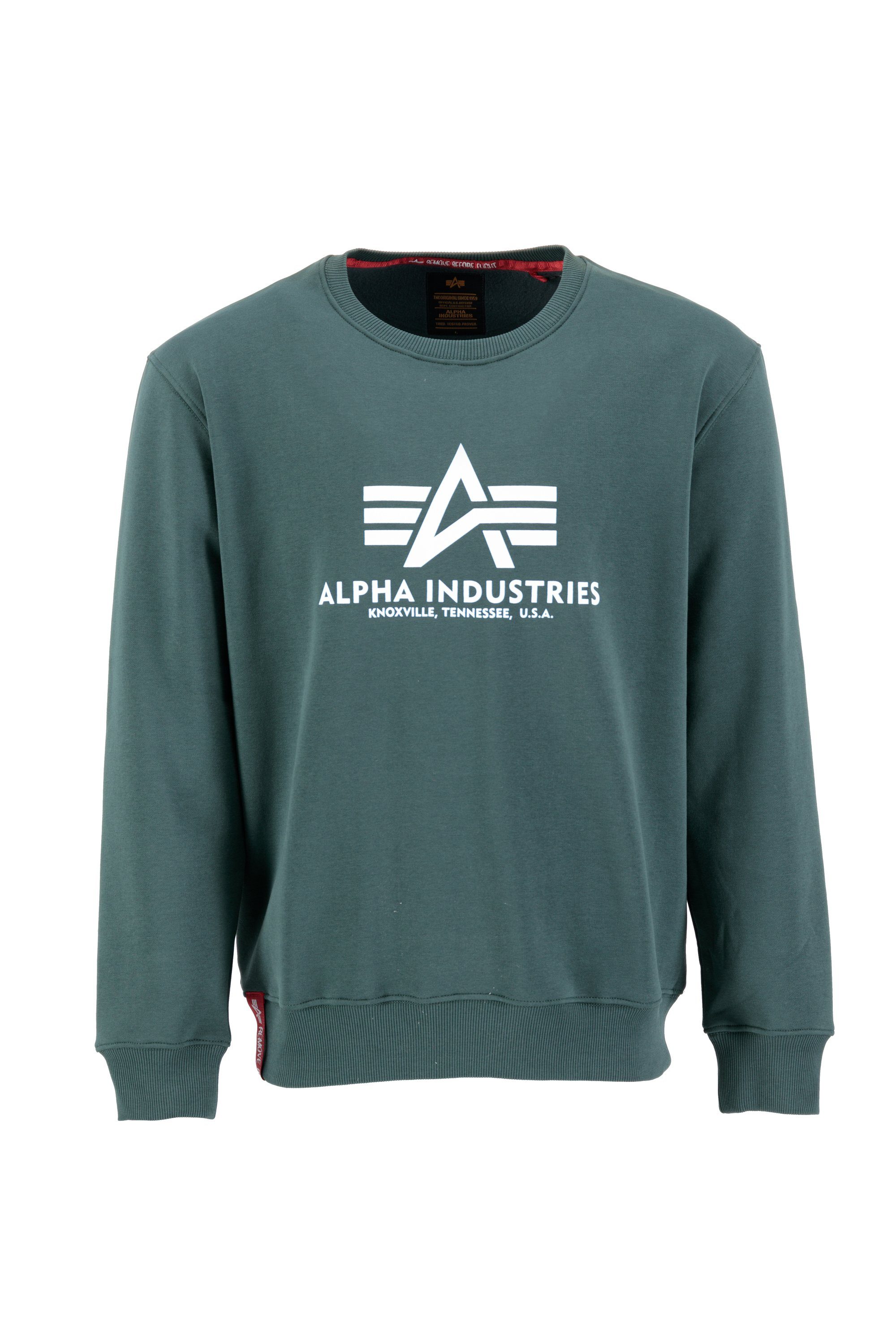 Super Schnäppchenpreis Alpha Industries Sweater Alpha Industries green navy Basic Sweater - Men Sweatshirts