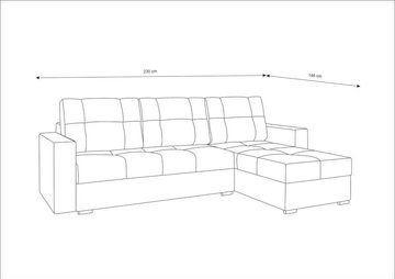 99rooms Ecksofa Adelina, L-Form, Eckcouch, Sofa, Sitzkomfort, mit Bettfunktion, mit Bettkasten, Modern Design
