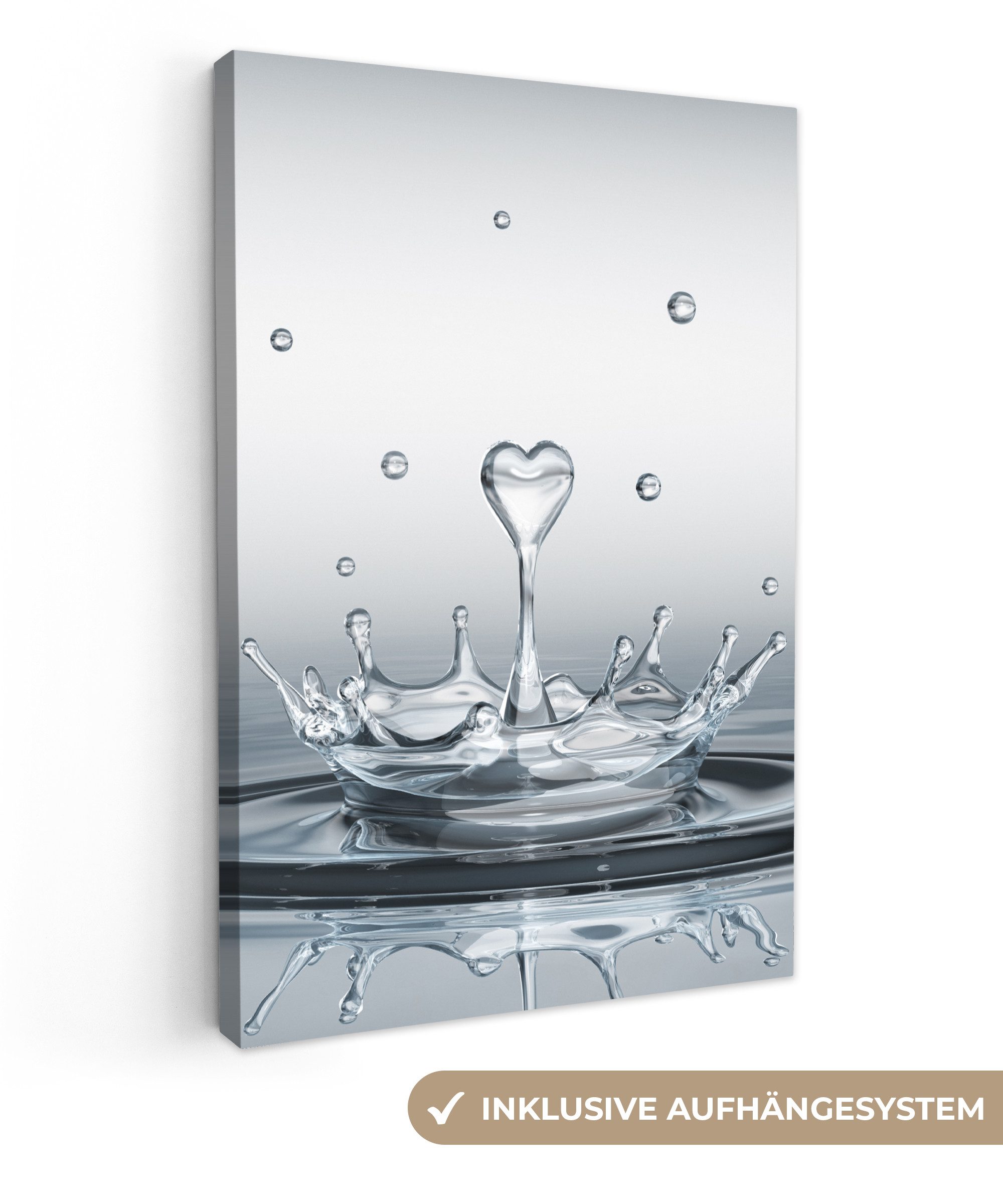 OneMillionCanvasses® Leinwandbild Abstrakt - Modern - Wasser - Herz, Fotodr günstig online kaufen