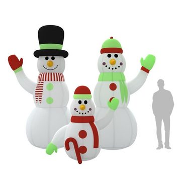 DOTMALL Schneemann Aufblasbare Schneemann-Familie mit LEDs 360 cm