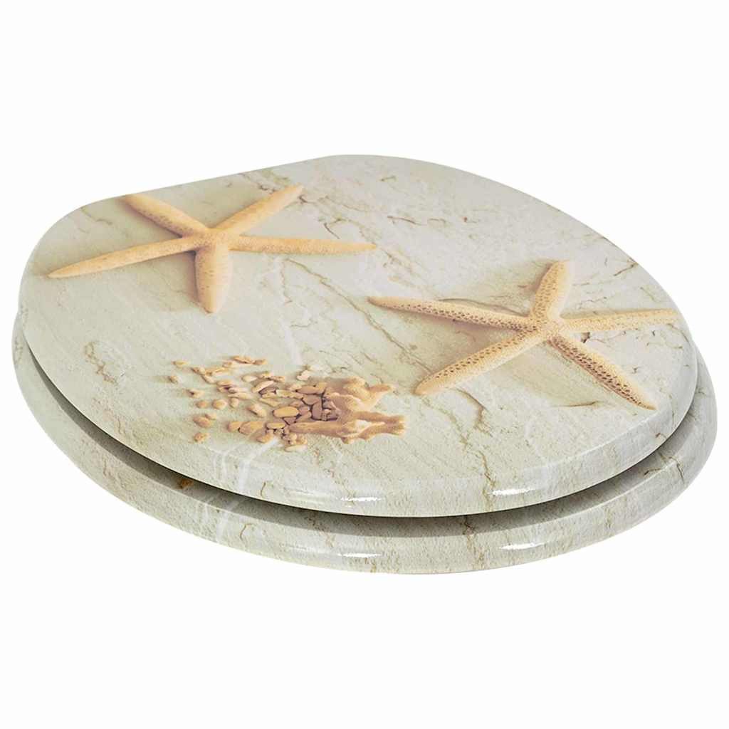 vidaXL WC-Sitz Soft-Close Toilettensitz Gelb und Weiß 44 x 38 cm MDF-Platte (1-St)